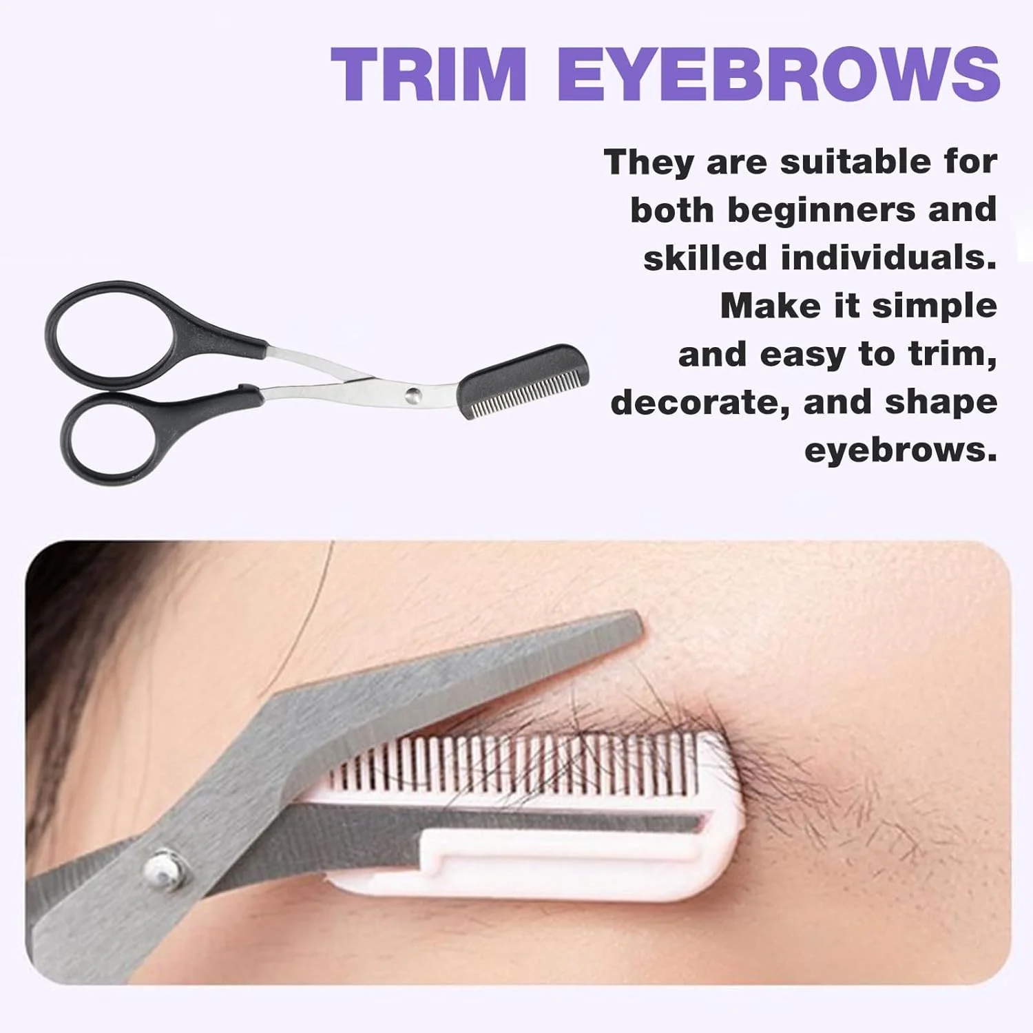 قیچی ابرو استیل ضد زنگ دفسدار 6 عددی با شانه مژه، ابزار زیبایی مشکی برای آقایان و بانوان قیچی ابرو استیل ضد زنگ دفسدار 6 عددی با شانه مژه، ابزار زیبایی مشکی برای آقایان و بانوان