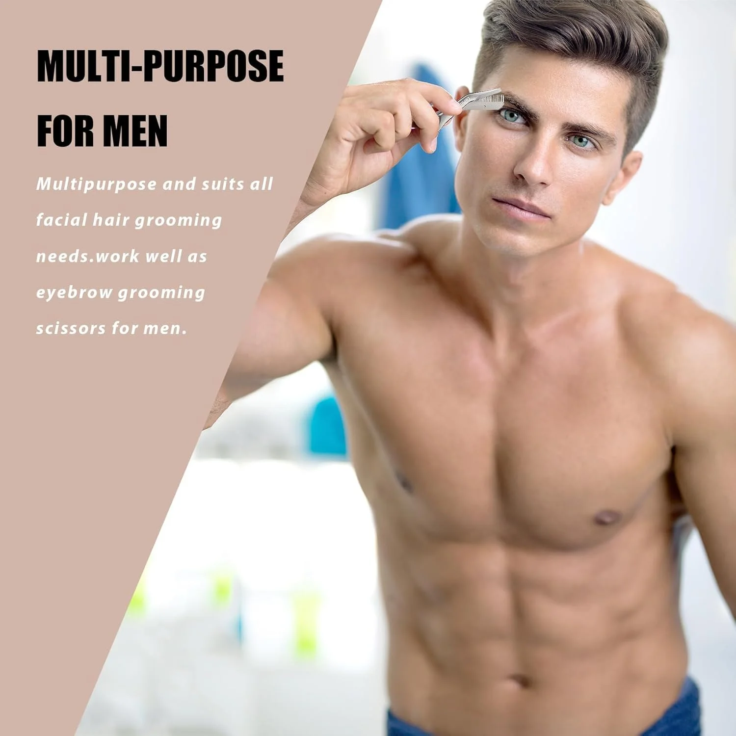 قیچی ابرو دفسدار به همراه شانه، قیچی ابرو با شانه - دسته ارگونومیک، هدیه برای آقایان و بانوان قیچی ابرو دفسدار به همراه شانه، قیچی ابرو با شانه - دسته ارگونومیک، هدیه برای آقایان و بانوان