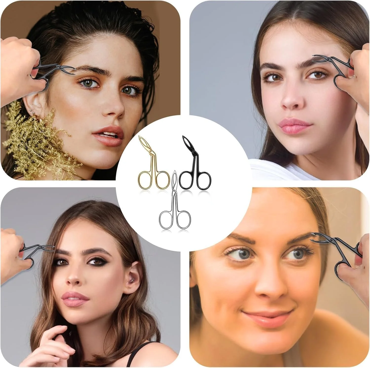 ست موچین ابرو ChicAbode شامل 3 عدد، دسته قیچی با نوک های صاف و زاویه دار، موچین استیل ضد زنگ برای حالت دادن و مرتب کردن ابرو ست موچین ابرو ChicAbode شامل 3 عدد، دسته قیچی با نوک های صاف و زاویه دار، موچین استیل ضد زنگ برای حالت دادن و مرتب کردن ابرو