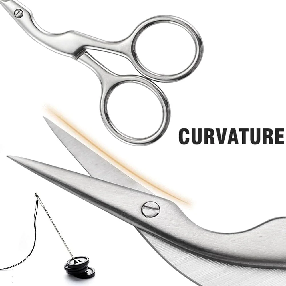 قیچی حالت دهنده ابرو آزونه 2 عددی، قیچی آرایشی حرفه ای استیل ضد زنگ برای ابرو، مژه، سبیل، ریش و ناخن - قیچی چند منظوره برای آقایان و بانوان