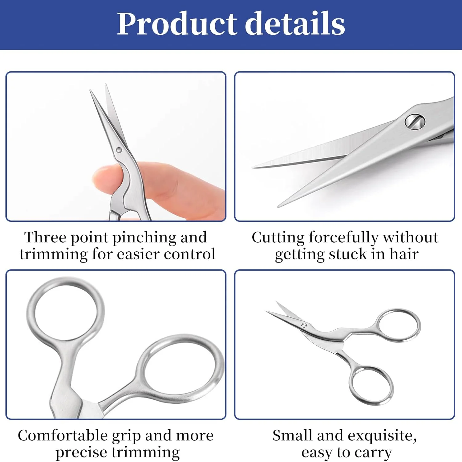 قیچی ابرو استیل ضد زنگ فروشگاه Big Bargain، ابزار برس برای اصلاح و مرتب کردن ابروها، مراقبت از موهای صورت و ابروها (2 عدد) قیچی ابرو استیل ضد زنگ فروشگاه Big Bargain، ابزار برس برای اصلاح و مرتب کردن ابروها، مراقبت از موهای صورت و ابروها (2 عدد)