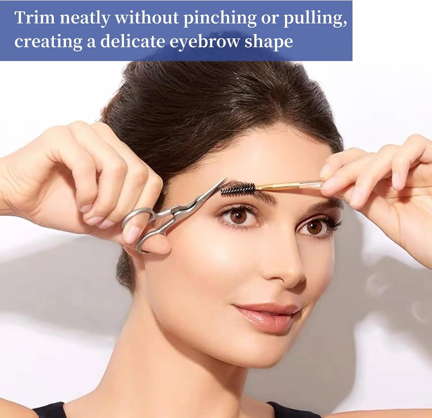 قیچی ابرو استیل ضد زنگ فروشگاه Big Bargain، ابزار برس برای اصلاح و مرتب کردن ابروها، مراقبت از موهای صورت و ابروها (2 عدد) قیچی ابرو استیل ضد زنگ فروشگاه Big Bargain، ابزار برس برای اصلاح و مرتب کردن ابروها، مراقبت از موهای صورت و ابروها (2 عدد)