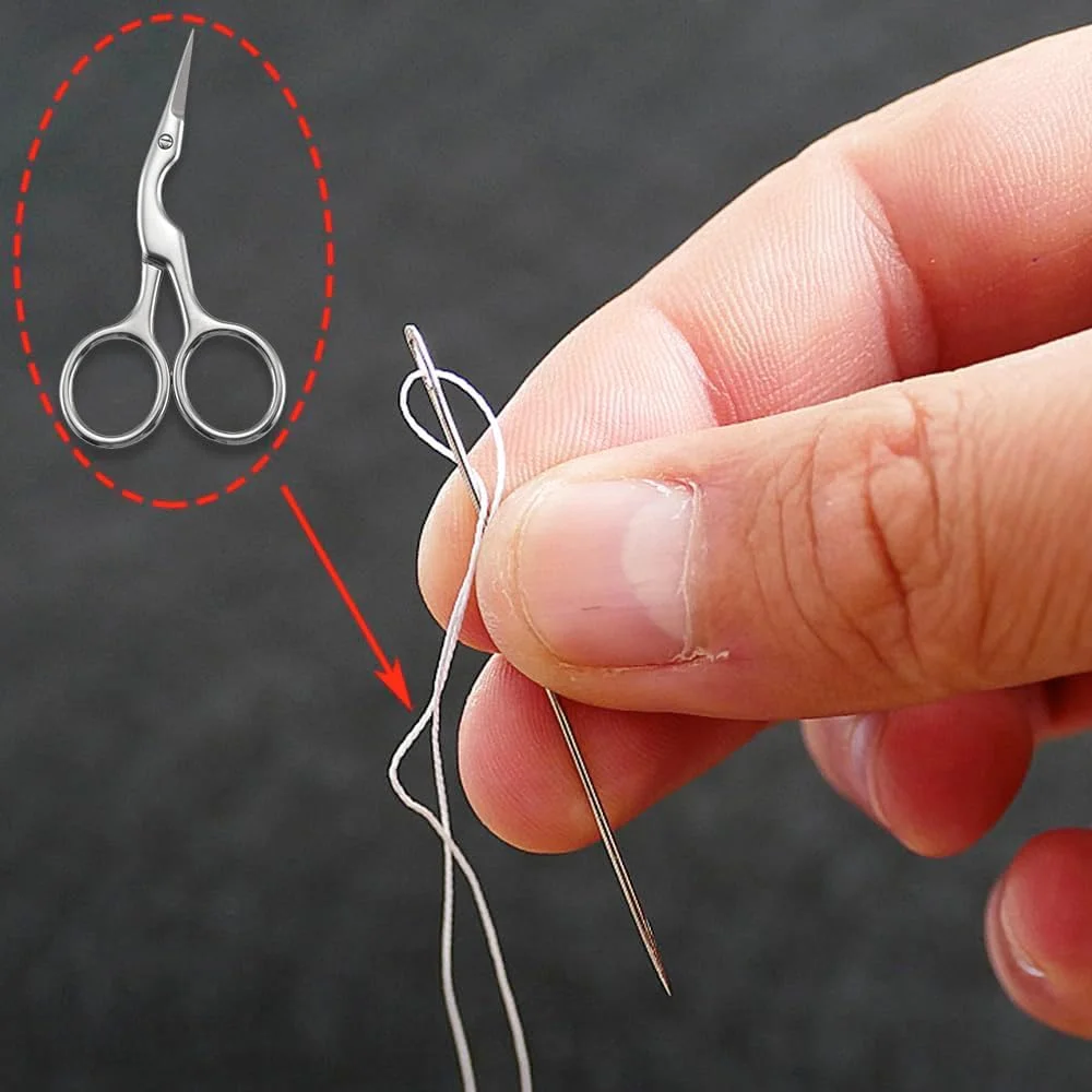 قیچی حالت دهنده ابرو آزونه 2 عددی، قیچی آرایشی حرفه ای استیل ضد زنگ برای ابرو، مژه، سبیل، ریش و ناخن - قیچی چند منظوره برای آقایان و بانوان