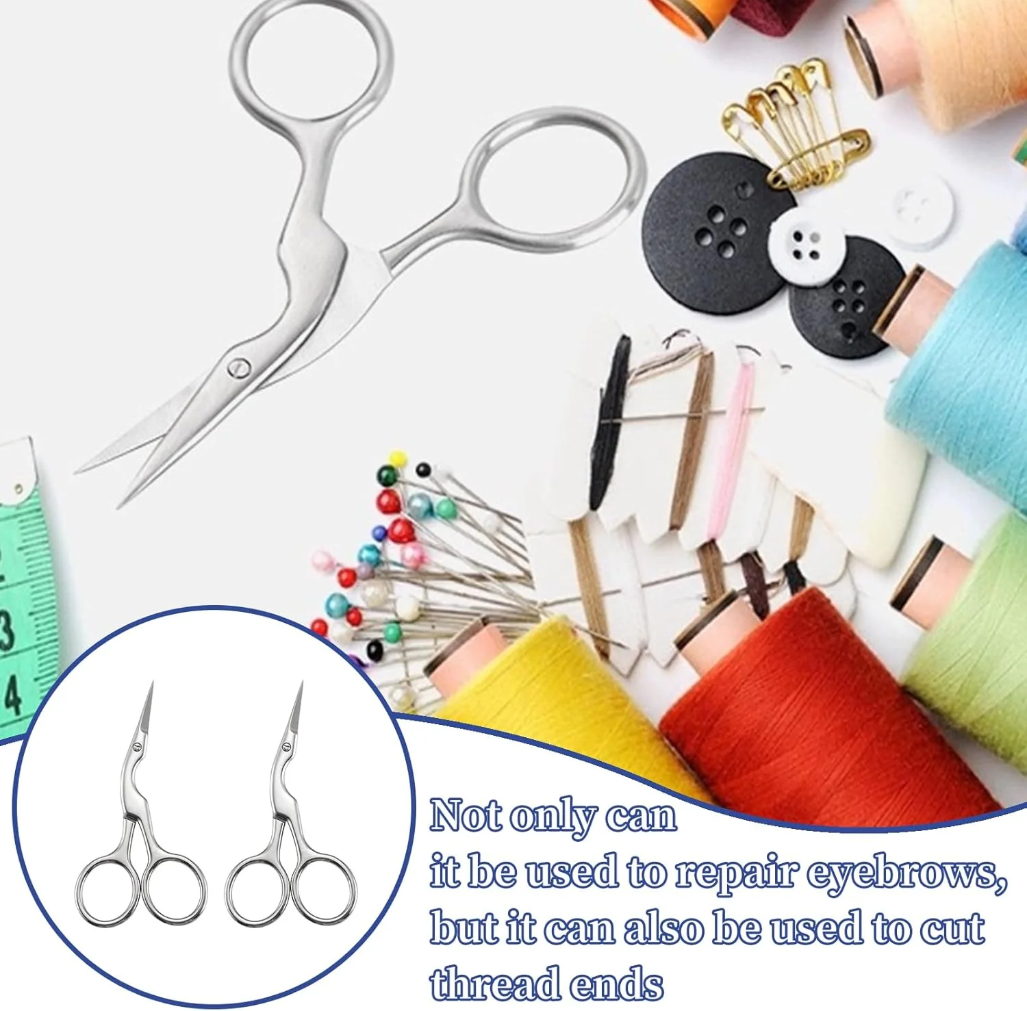 قیچی ابرو استیل ضد زنگ فروشگاه Big Bargain، ابزار برس برای اصلاح و مرتب کردن ابروها، مراقبت از موهای صورت و ابروها (2 عدد) قیچی ابرو استیل ضد زنگ فروشگاه Big Bargain، ابزار برس برای اصلاح و مرتب کردن ابروها، مراقبت از موهای صورت و ابروها (2 عدد)