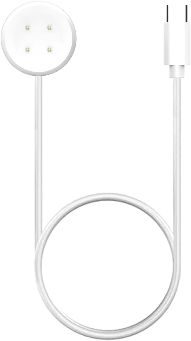 شارژر USB اسکییدو سازگار با Google Pixel Watch3/2 Fitbit Google Ace LTE، کابل شارژر با پورت Type C و شارژ مغناطیسی ساعت هوشمند، طول 1 متر (سفید)