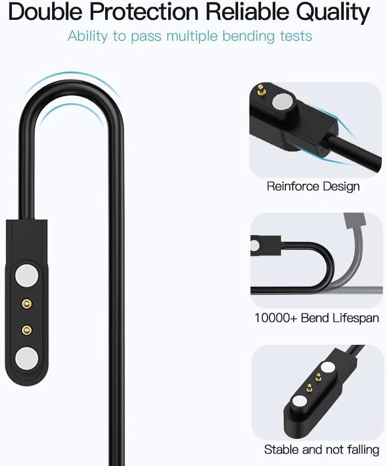 SENGKOB [بسته 2 عددی] کابل شارژ مغناطیسی USB ساعت هوشمند 3.3 فوت برای Letsfit Willful YAMAY VeryFitPro SW023 ID205L SW021 ID205U ID205S SW025 Uwatch 3S 3 2 2S