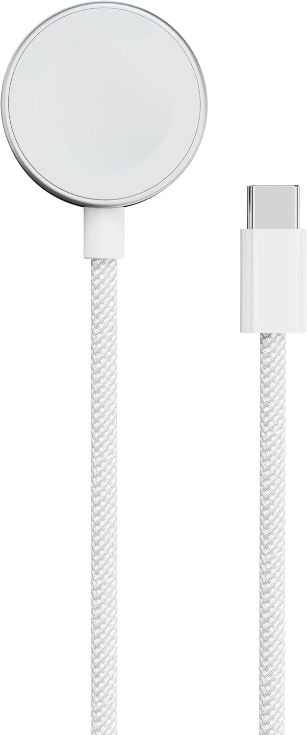 شارژر مغناطیسی ساعت هوشمند پوردو مدل One Touch با توان 2.5 وات، سازگار با iWatch و Samsung Watch، آهنربای قوی، شارژ سریع، جنس بافته شده پنبه ای بادوام، کانکتور USB-C - سفید شارژر مغناطیسی ساعت هوشمند پوردو مدل One Touch با توان 2.5 وات، سازگار با iWatch و Samsung Watch، آهنربای قوی، شارژ سریع، جنس بافته شده پنبه ای بادوام، کانکتور USB-C - سفید