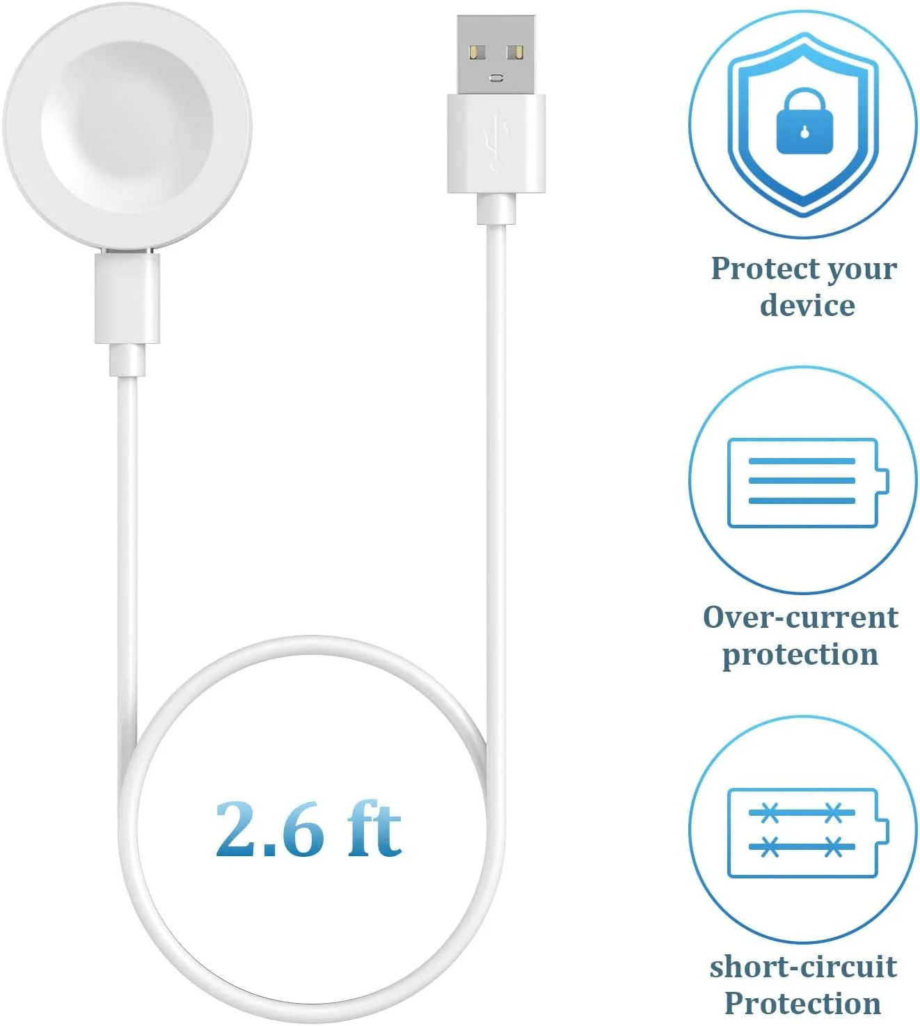 شارژر ساعت هوشمند اومیدا سازگار با Huawei Watch GT5/GT5 Pro/GT4/GT3، کابل شارژ USB جایگزین، شارژر مغناطیسی USB برای لوازم جانبی Huawei Watch GT5/4 (80 سانتی متر/2.6 فوت) (سفید) شارژر ساعت هوشمند اومیدا سازگار با Huawei Watch GT5/GT5 Pro/GT4/GT3، کابل شارژ USB جایگزین، شارژر مغناطیسی USB برای لوازم جانبی Huawei Watch GT5/4 (80 سانتی متر/2.6 فوت) (سفید)