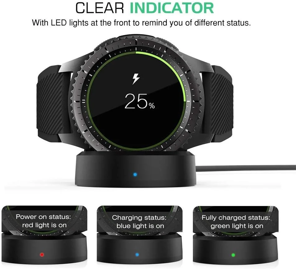 پایه شارژر SKEIDO کابل USB شارژر بی سیم کلاسیک سازگار با ساعت هوشمند Samsung Gear S2/S3/S4 پایه شارژر SKEIDO کابل USB شارژر بی سیم کلاسیک سازگار با ساعت هوشمند Samsung Gear S2/S3/S4