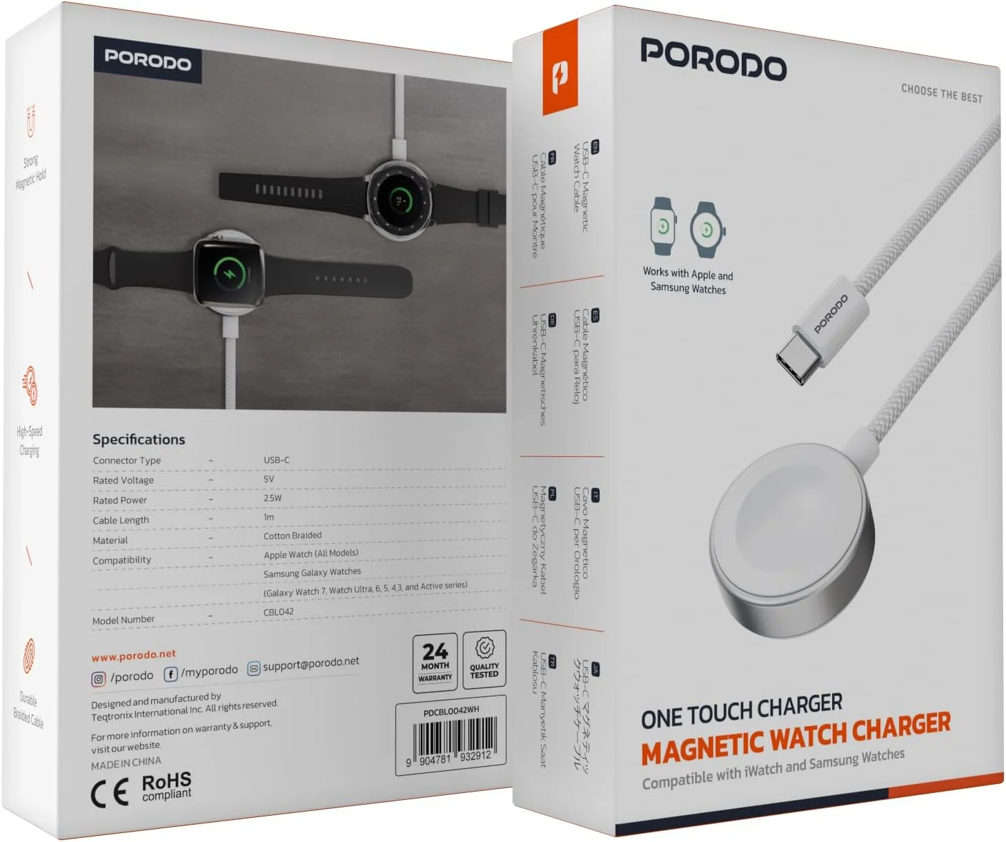 شارژر مغناطیسی ساعت هوشمند پوردو مدل One Touch با توان 2.5 وات، سازگار با iWatch و Samsung Watch، آهنربای قوی، شارژ سریع، جنس بافته شده پنبه ای بادوام، کانکتور USB-C - سفید شارژر مغناطیسی ساعت هوشمند پوردو مدل One Touch با توان 2.5 وات، سازگار با iWatch و Samsung Watch، آهنربای قوی، شارژ سریع، جنس بافته شده پنبه ای بادوام، کانکتور USB-C - سفید