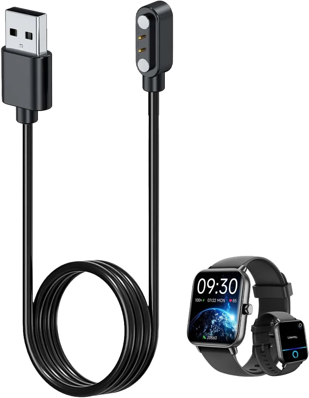 شارژر NOUKAJU برای ساعت هوشمند aeac، کابل شارژ مغناطیسی USB 1 متری، کابل شارژ برای ساعت هوشمند aeac (مشکی) شارژر NOUKAJU برای ساعت هوشمند aeac، کابل شارژ مغناطیسی USB 1 متری، کابل شارژ برای ساعت هوشمند aeac (مشکی)