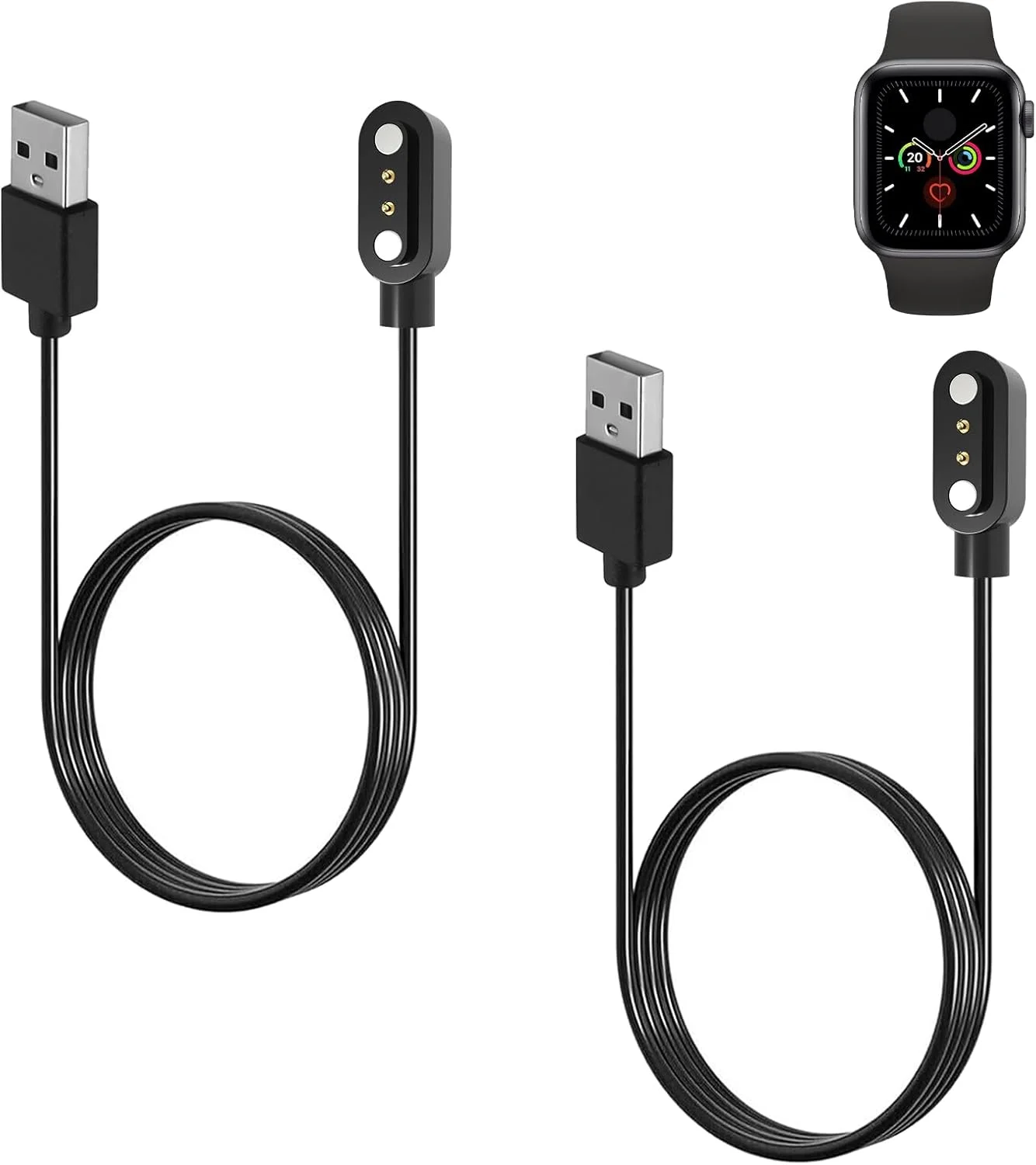 شارژر مغناطیسی ساعت هوشمند 2 عددی، کابل شارژ ساعت هوشمند 2 پین 4 میلی متری سازگار با YAMAY SW022 Ticwatch GTX Haylou RT LS05S AGPTEK LW11 و غیره، شارژر مغناطیسی جهانی برای ساعت هوشمند بادوام شارژر مغناطیسی ساعت هوشمند 2 عددی، کابل شارژ ساعت هوشمند 2 پین 4 میلی متری سازگار با YAMAY SW022 Ticwatch GTX Haylou RT LS05S AGPTEK LW11 و غیره، شارژر مغناطیسی جهانی برای ساعت هوشمند بادوام