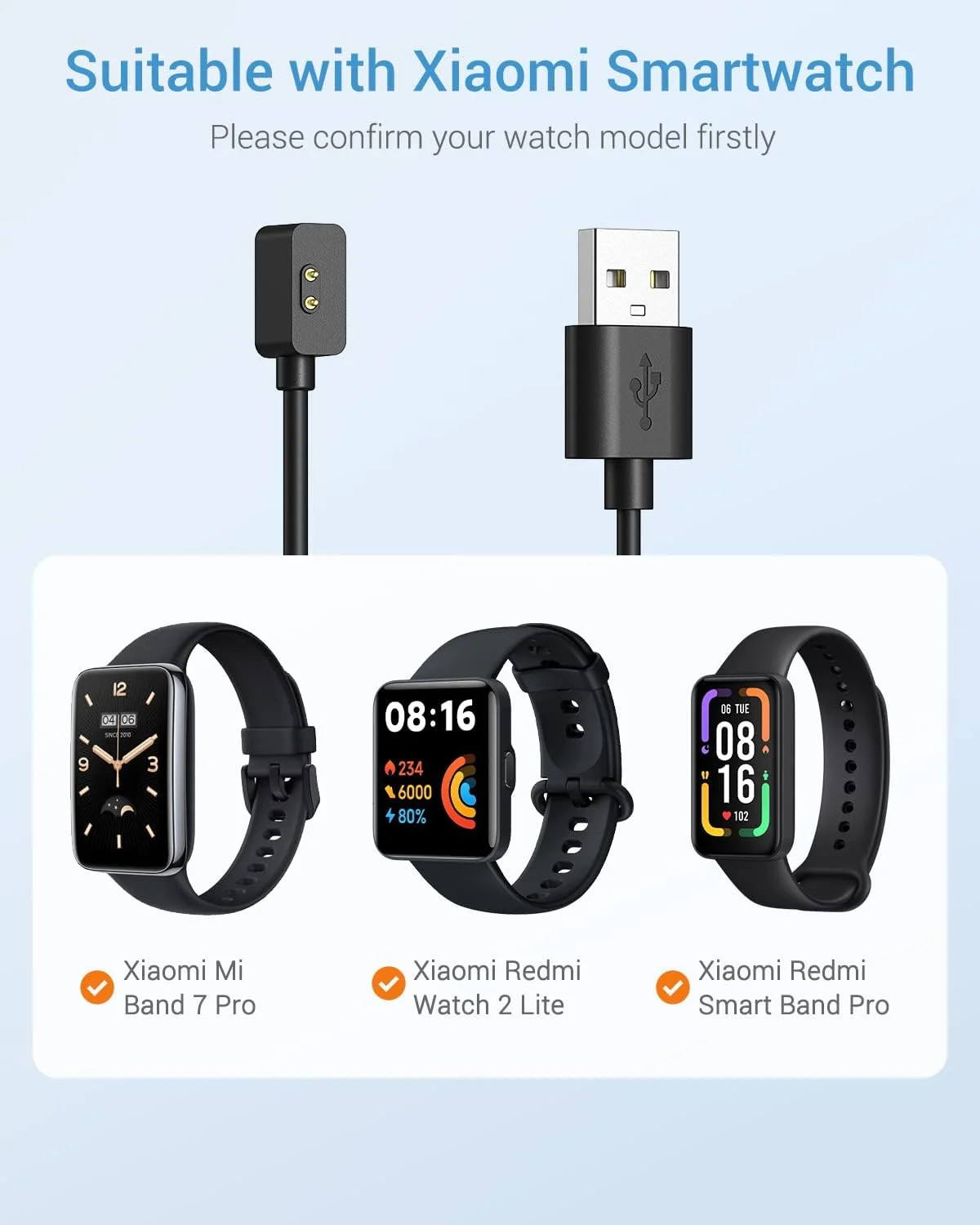 شارژر MoKo سازگار با ساعت Xiaomi Redmi Watch 3/Redmi Watch 2 Lite/Redmi Smart Band Pro/Mi Band 7 Pro، پایه شارژ مغناطیسی قابل حمل جایگزین با کابل شارژ USB 1 متری - مشکی شارژر MoKo سازگار با ساعت Xiaomi Redmi Watch 3/Redmi Watch 2 Lite/Redmi Smart Band Pro/Mi Band 7 Pro، پایه شارژ مغناطیسی قابل حمل جایگزین با کابل شارژ USB 1 متری - مشکی