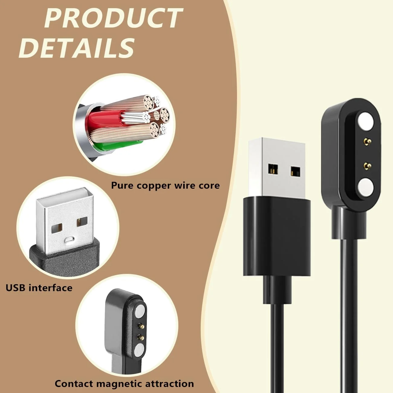 شارژر ساعت هوشمند MAIXIANGGUOJI، کابل شارژ مغناطیسی ساعت هوشمند 2 پین 2.8 میلیمتری سازگار با YAMAY SW025 Letsfit ID206 ID205L ID205U ID205S ID216 Umidigi Uwatch SW023 (مشکی) شارژر ساعت هوشمند MAIXIANGGUOJI، کابل شارژ مغناطیسی ساعت هوشمند 2 پین 2.8 میلیمتری سازگار با YAMAY SW025 Letsfit ID206 ID205L ID205U ID205S ID216 Umidigi Uwatch SW023 (مشکی)