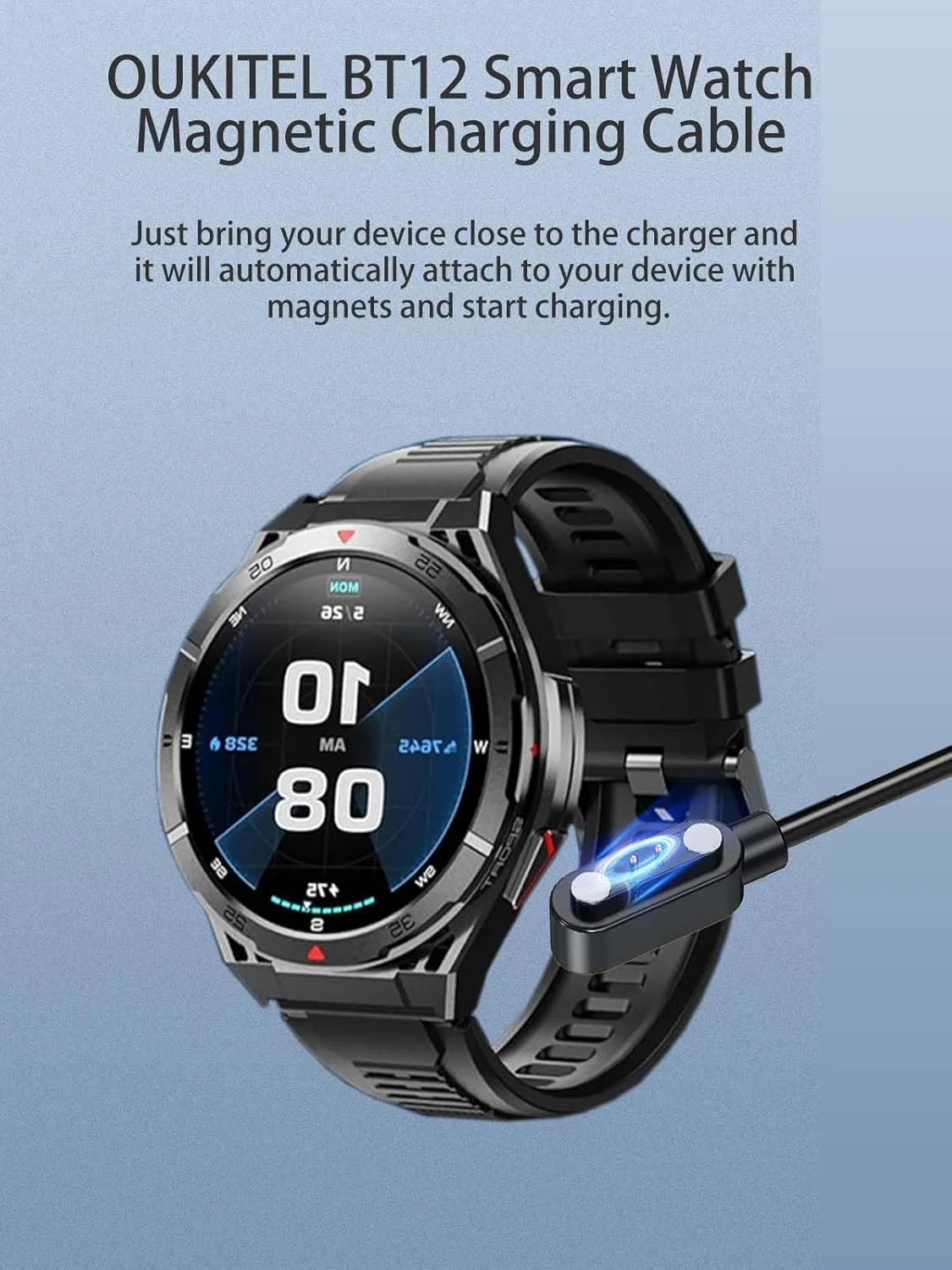 شارژر نوکاجو برای ساعت هوشمند OUKITEL BT12، کابل شارژ مغناطیسی USB به طول 1 متر، کابل شارژ برای ساعت هوشمند OUKITEL BT12 (مشکی) شارژر نوکاجو برای ساعت هوشمند OUKITEL BT12، کابل شارژ مغناطیسی USB به طول 1 متر، کابل شارژ برای ساعت هوشمند OUKITEL BT12 (مشکی)