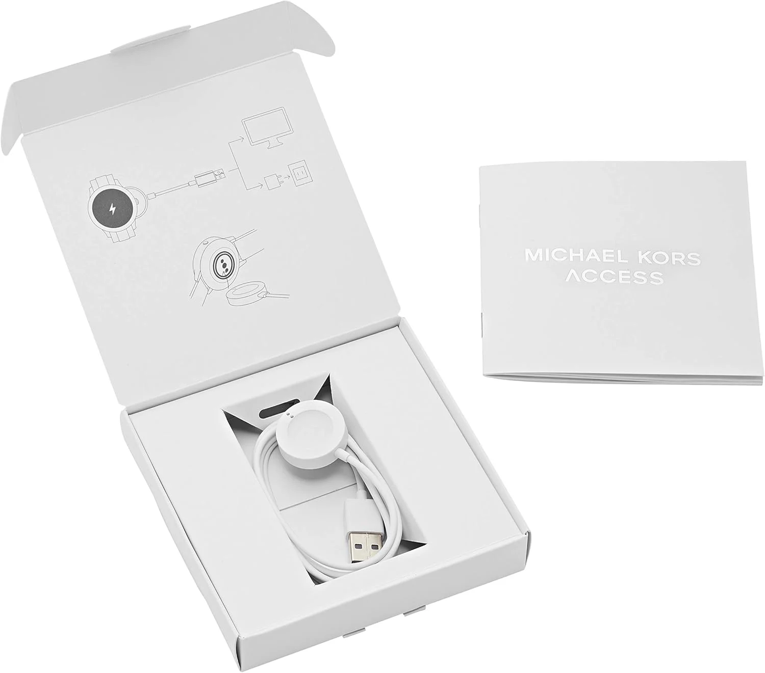 Michael Kors Access Smartwatch Charger - White (Model: MKT0002) Compatible with Gen 4 MKGO, Gen 4 Runway, Gen 4 Sofie, Gen 5 Lexington and Gen 5 Bradshaw, PLATINO