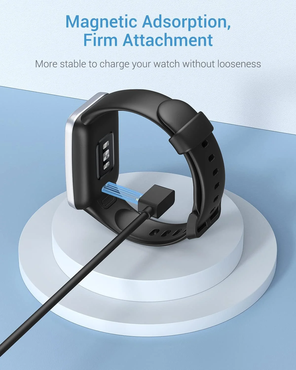 شارژر MoKo سازگار با ساعت Xiaomi Redmi Watch 3/Redmi Watch 2 Lite/Redmi Smart Band Pro/Mi Band 7 Pro، پایه شارژ مغناطیسی قابل حمل جایگزین با کابل شارژ USB 1 متری - مشکی شارژر MoKo سازگار با ساعت Xiaomi Redmi Watch 3/Redmi Watch 2 Lite/Redmi Smart Band Pro/Mi Band 7 Pro، پایه شارژ مغناطیسی قابل حمل جایگزین با کابل شارژ USB 1 متری - مشکی