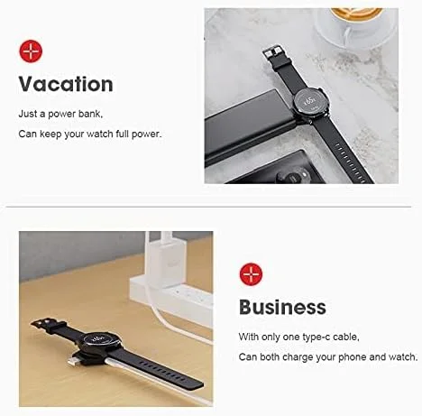 شارژر USB دو در یک NALACAL برای HUAWEI Watch 3، شارژ مغناطیسی بی سیم برای HUAWEI Watch 3 Pro/HUAWEI Watch GT2 Pro، شارژر ساعت هوشمند قابل حمل مسافرتی برای HUAWEI Watch 3 با پورت شارژر USB C