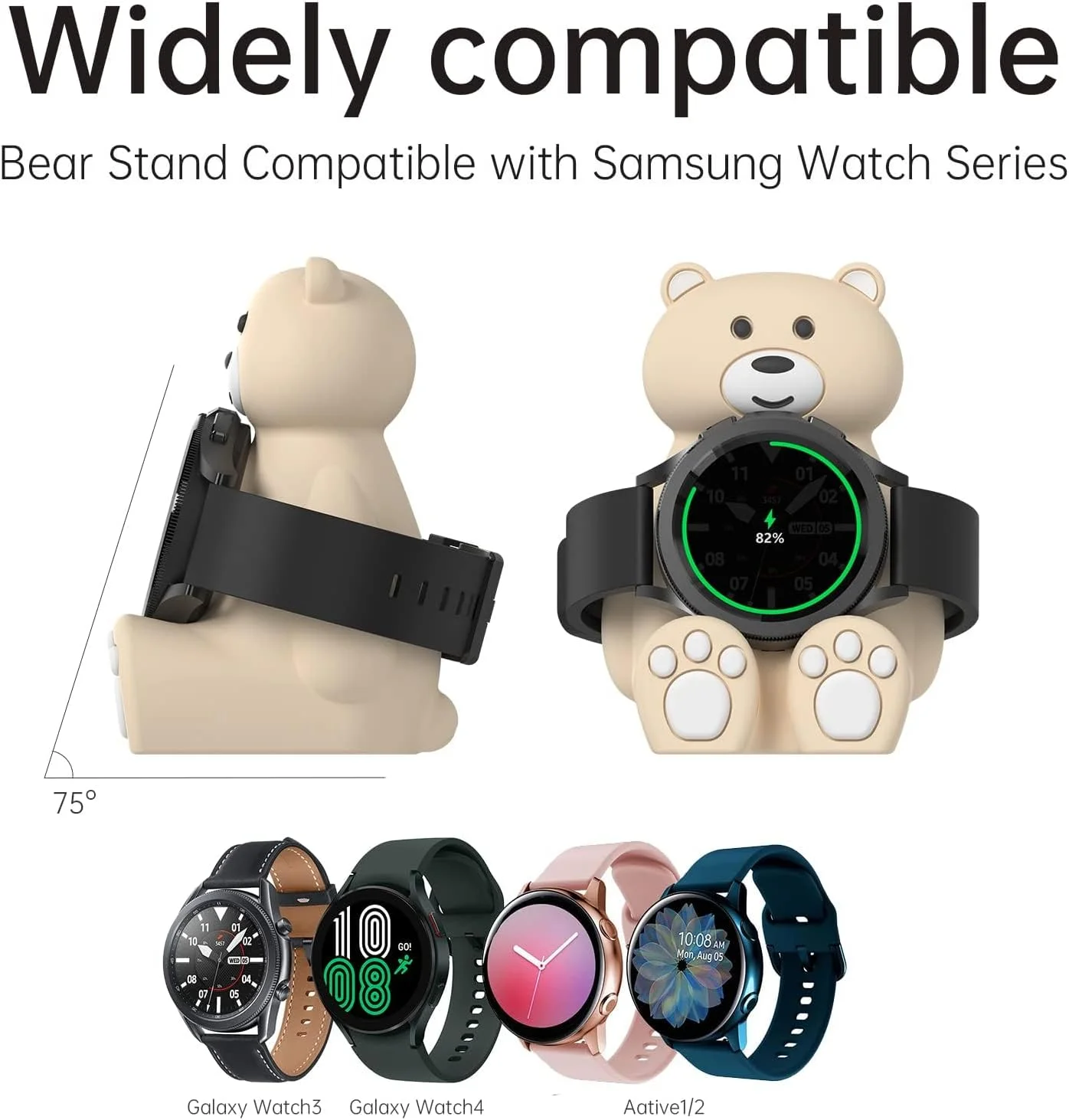 پایه شارژر ساعت هوشمند NALACAL، سازگار با گلکسی واچ 4/4 کلاسیک/3/اکتیو 2، پایه شارژ سیلیکونی خرسی زیبا، برای لوازم جانبی شارژر ساعت سامسونگ، جنس سیلیکونی درجه یک پایه شارژر ساعت هوشمند NALACAL، سازگار با گلکسی واچ 4/4 کلاسیک/3/اکتیو 2، پایه شارژ سیلیکونی خرسی زیبا، برای لوازم جانبی شارژر ساعت سامسونگ، جنس سیلیکونی درجه یک