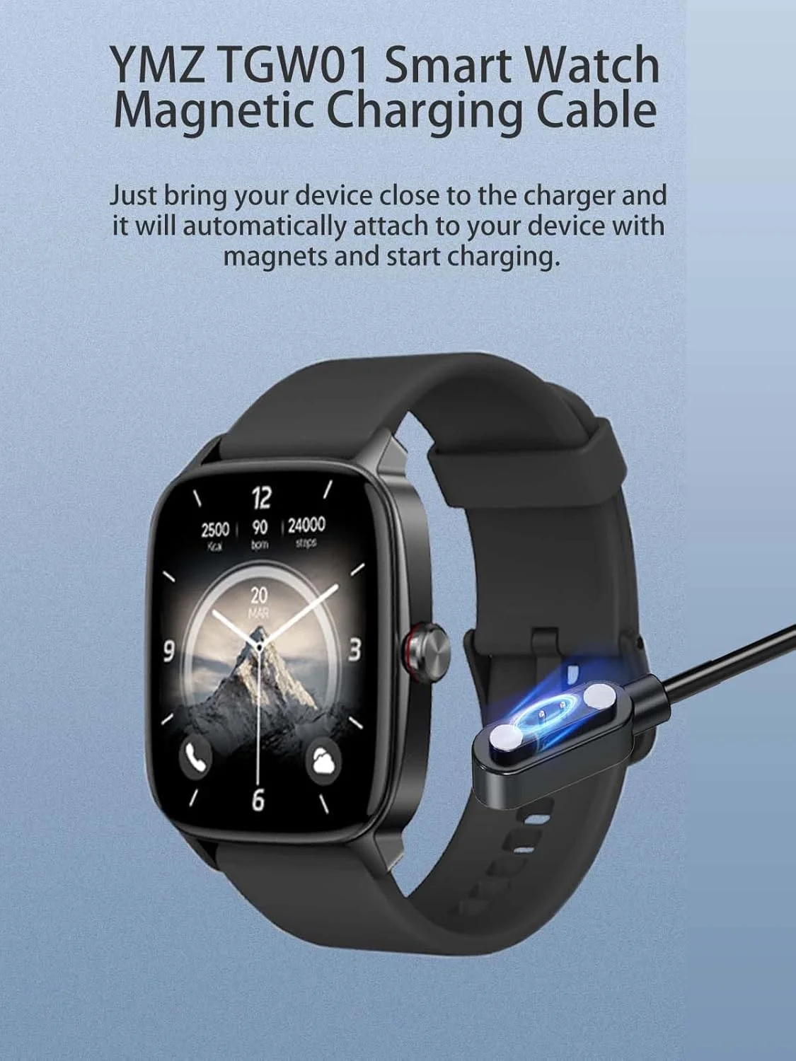 شارژر نوکاجو برای ساعت هوشمند YMZ TGW01، کابل شارژ مغناطیسی USB به طول 1 متر، کابل شارژ برای ساعت هوشمند YMZ TGW01 (مشکی) شارژر نوکاجو برای ساعت هوشمند YMZ TGW01، کابل شارژ مغناطیسی USB به طول 1 متر، کابل شارژ برای ساعت هوشمند YMZ TGW01 (مشکی)