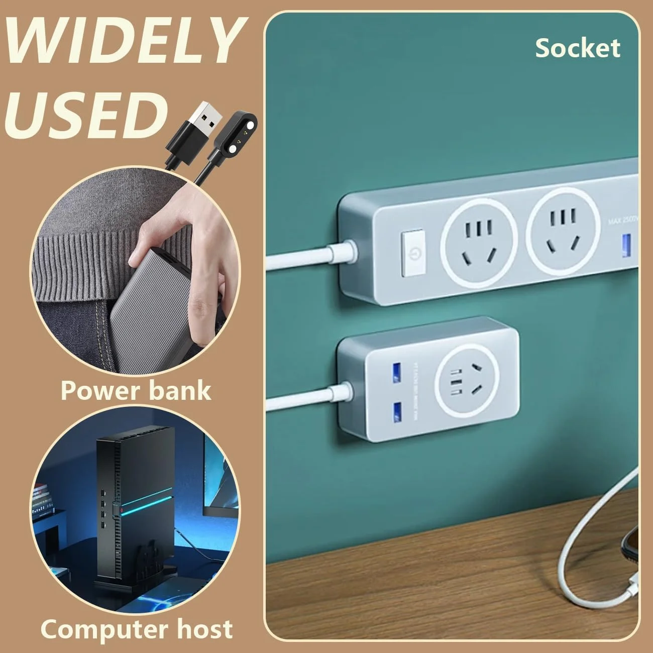 شارژر ساعت هوشمند MAIXIANGGUOJI، کابل شارژ مغناطیسی ساعت هوشمند 2 پین 2.8 میلیمتری سازگار با YAMAY SW025 Letsfit ID206 ID205L ID205U ID205S ID216 Umidigi Uwatch SW023 (مشکی) شارژر ساعت هوشمند MAIXIANGGUOJI، کابل شارژ مغناطیسی ساعت هوشمند 2 پین 2.8 میلیمتری سازگار با YAMAY SW025 Letsfit ID206 ID205L ID205U ID205S ID216 Umidigi Uwatch SW023 (مشکی)