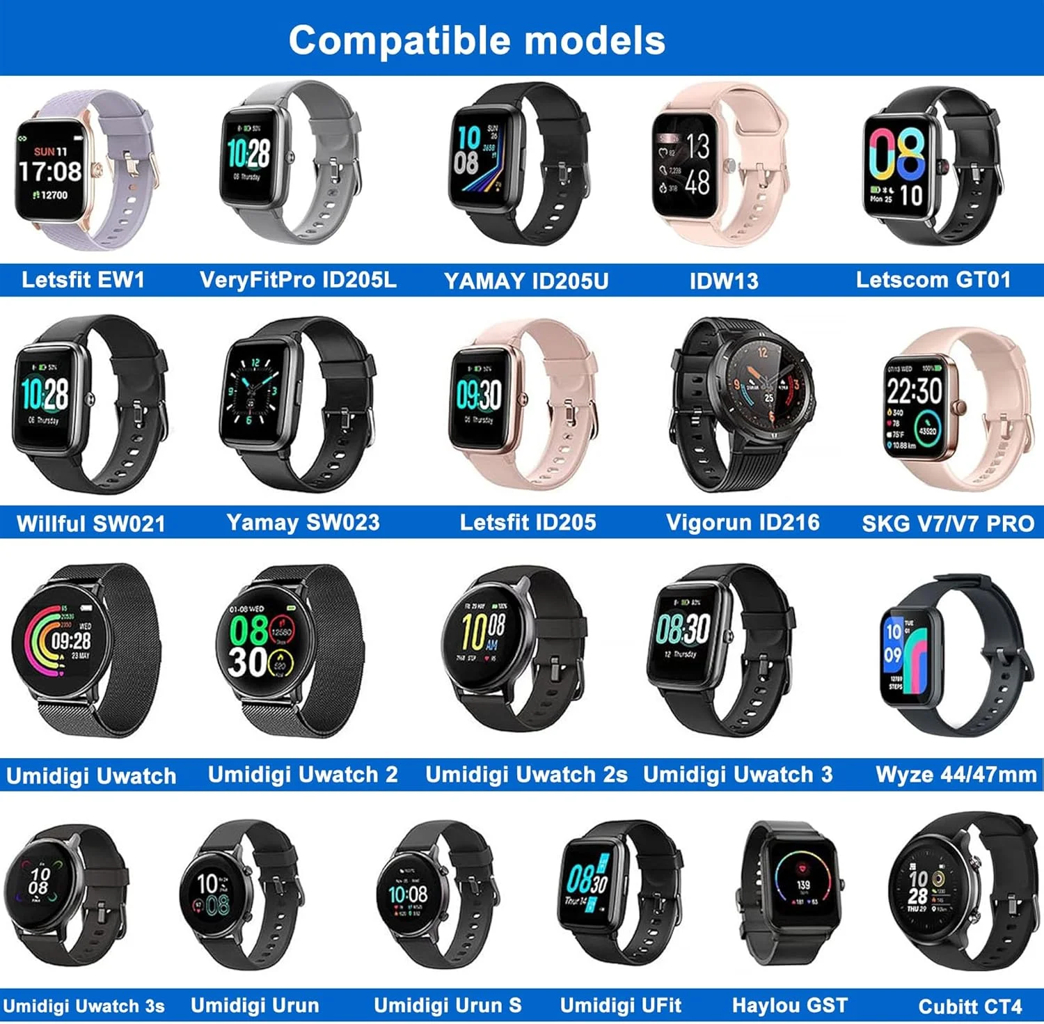 شارژر مغناطیسی ساعت هوشمند Mailink سازگار با YAMAY Willful Letsfit Letscom، کابل شارژ USB مغناطیسی برای ساعت هوشمند Umidigi Uwatch 3S 3 2 2S Urun (مشکی)