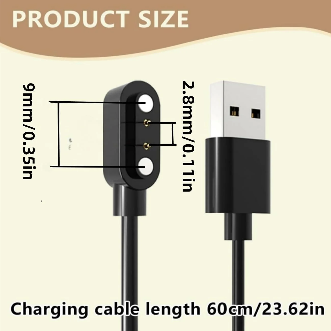 شارژر ساعت هوشمند MAIXIANGGUOJI، کابل شارژ مغناطیسی ساعت هوشمند 2 پین 2.8 میلیمتری سازگار با YAMAY SW025 Letsfit ID206 ID205L ID205U ID205S ID216 Umidigi Uwatch SW023 (مشکی) شارژر ساعت هوشمند MAIXIANGGUOJI، کابل شارژ مغناطیسی ساعت هوشمند 2 پین 2.8 میلیمتری سازگار با YAMAY SW025 Letsfit ID206 ID205L ID205U ID205S ID216 Umidigi Uwatch SW023 (مشکی)