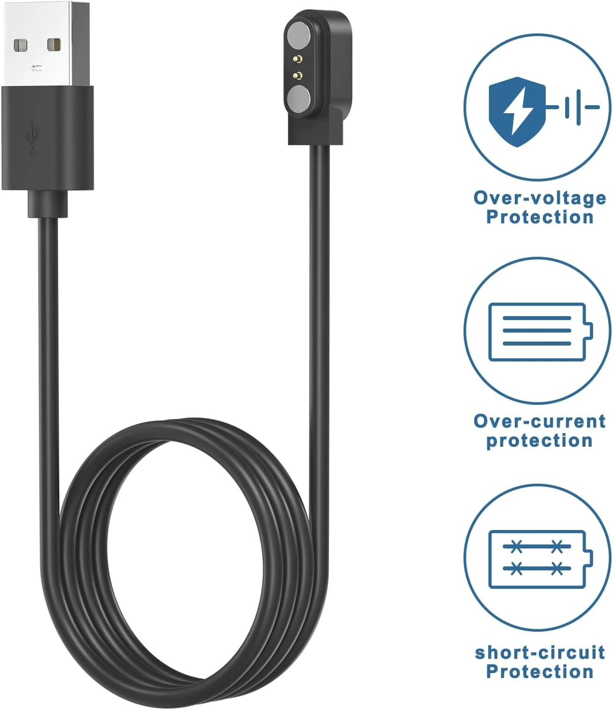 کابل شارژ 2 عددی Meliya برای شارژر ساعت هوشمند TOZO S7 S6 S5 S4 S3 S2، کابل شارژ جایگزین برای شارژر ساعت هوشمند TOZO کابل شارژ 2 عددی Meliya برای شارژر ساعت هوشمند TOZO S7 S6 S5 S4 S3 S2، کابل شارژ جایگزین برای شارژر ساعت هوشمند TOZO