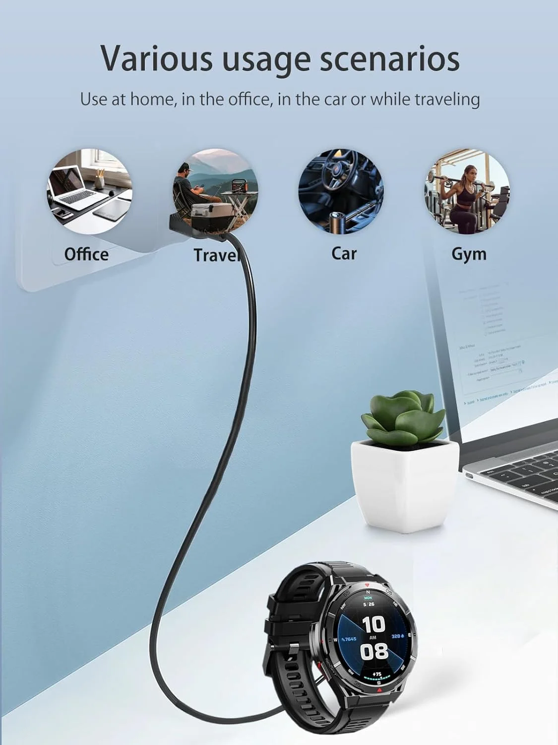 شارژر نوکاجو برای ساعت هوشمند OUKITEL BT12، کابل شارژ مغناطیسی USB به طول 1 متر، کابل شارژ برای ساعت هوشمند OUKITEL BT12 (مشکی) شارژر نوکاجو برای ساعت هوشمند OUKITEL BT12، کابل شارژ مغناطیسی USB به طول 1 متر، کابل شارژ برای ساعت هوشمند OUKITEL BT12 (مشکی)