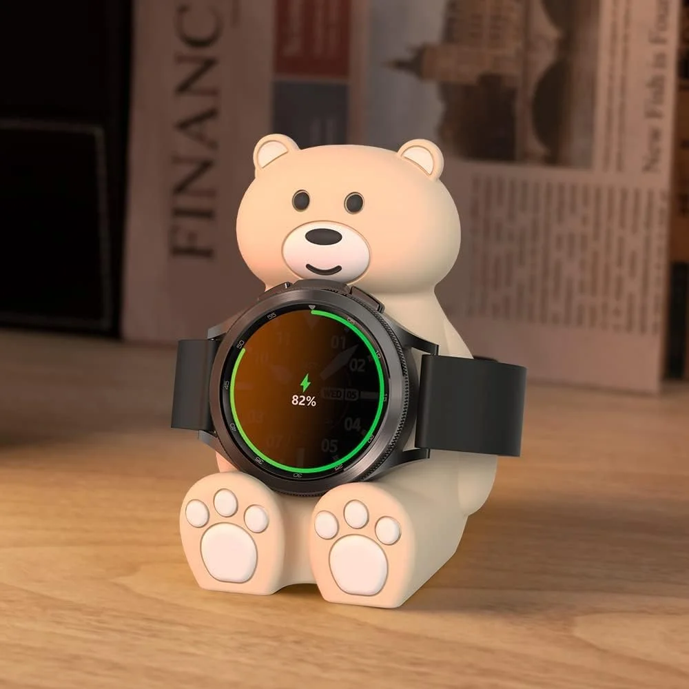 پایه شارژر ساعت هوشمند NALACAL، سازگار با گلکسی واچ 4/4 کلاسیک/3/اکتیو 2، پایه شارژ سیلیکونی خرسی زیبا، برای لوازم جانبی شارژر ساعت سامسونگ، جنس سیلیکونی درجه یک پایه شارژر ساعت هوشمند NALACAL، سازگار با گلکسی واچ 4/4 کلاسیک/3/اکتیو 2، پایه شارژ سیلیکونی خرسی زیبا، برای لوازم جانبی شارژر ساعت سامسونگ، جنس سیلیکونی درجه یک