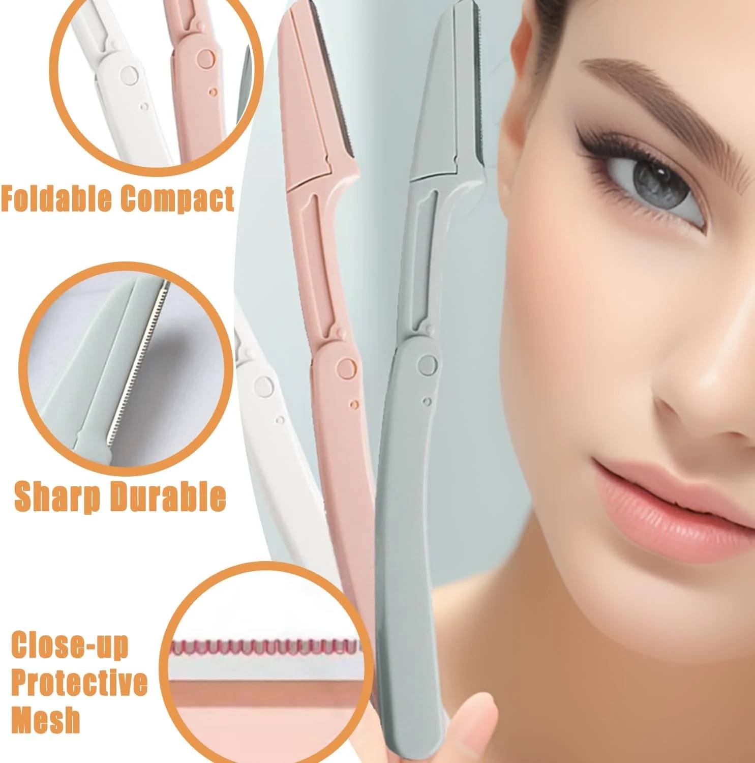 کیت اصلاح ابرو آرشانی برای زنان و مردان، کیت ابرو با تیغ ابرو تاشو، قیچی شانه ابرو، برس برای اصلاح، حالت دادن و لایه برداری ابرو، مجموعه ابزار زیبایی برای مردان و زنان