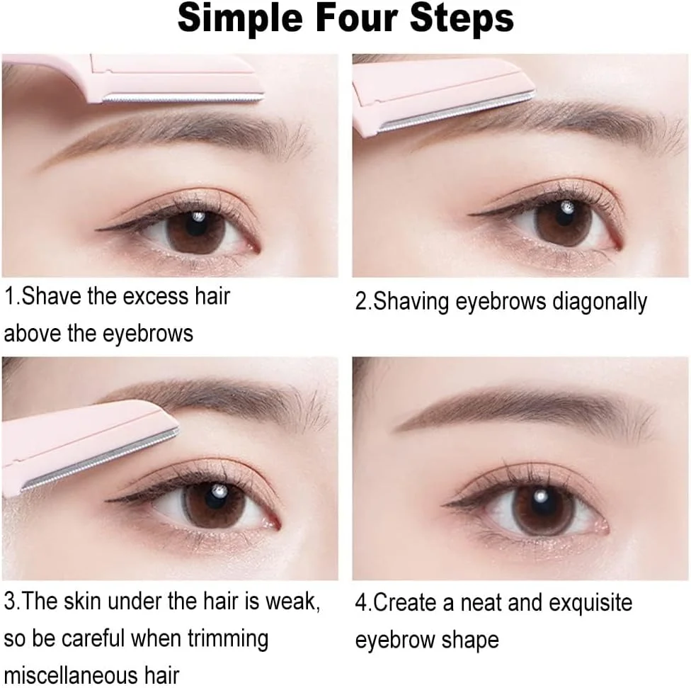 کیت اصلاح ابرو آرشانی برای زنان و مردان، کیت ابرو با تیغ ابرو تاشو، قیچی شانه ابرو، برس برای اصلاح، حالت دادن و لایه برداری ابرو، مجموعه ابزار زیبایی برای مردان و زنان