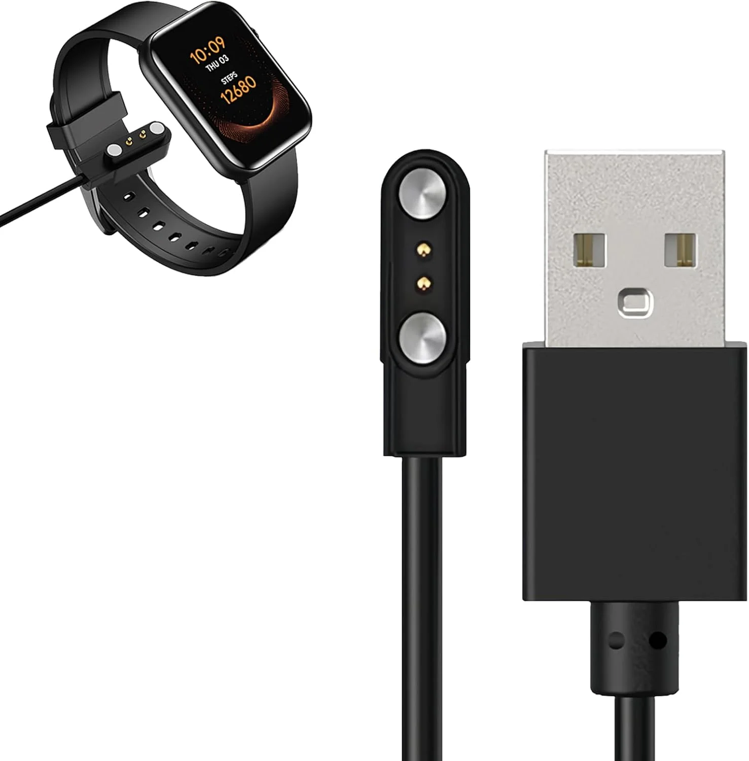 شارژر مغناطیسی ساعت هوشمند 2 پین 4 میلی متری با کابل USB مغناطیسی برای YAMAY SW022/Ticwatch GTX/Haylou RT LS05S/AGPTEK LW11 - کابل شارژ قابل حمل با ویژگی های ایمنی داخلی برای مسافرت شارژر مغناطیسی ساعت هوشمند 2 پین 4 میلی متری با کابل USB مغناطیسی برای YAMAY SW022/Ticwatch GTX/Haylou RT LS05S/AGPTEK LW11 - کابل شارژ قابل حمل با ویژگی های ایمنی داخلی برای مسافرت