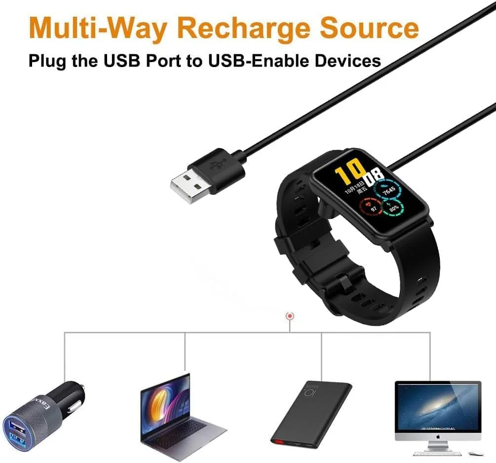کابل شارژ مغناطیسی ساعت هوشمند - سیم برق USB سریع، کابل انعطاف پذیر 1 متری، اتصال مغناطیسی قوی، شارژر مناسب سفر، سازگار با Huawei Watch Fit و Honor Band 6 کابل شارژ مغناطیسی ساعت هوشمند - سیم برق USB سریع، کابل انعطاف پذیر 1 متری، اتصال مغناطیسی قوی، شارژر مناسب سفر، سازگار با Huawei Watch Fit و Honor Band 6