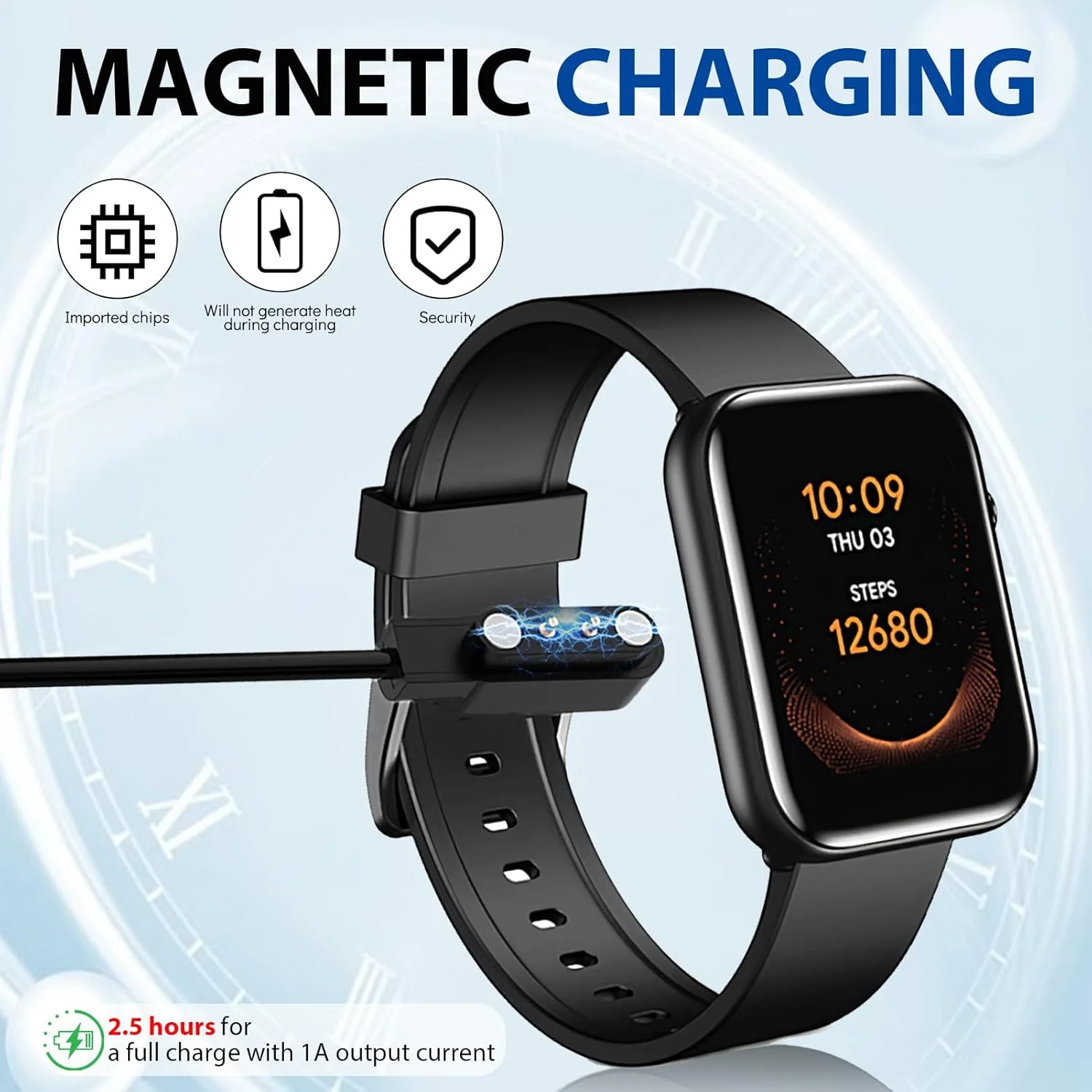 شارژر مغناطیسی ساعت هوشمند 2 پین 4 میلی متری با کابل USB مغناطیسی برای YAMAY SW022/Ticwatch GTX/Haylou RT LS05S/AGPTEK LW11 - کابل شارژ قابل حمل با ویژگی های ایمنی داخلی برای مسافرت