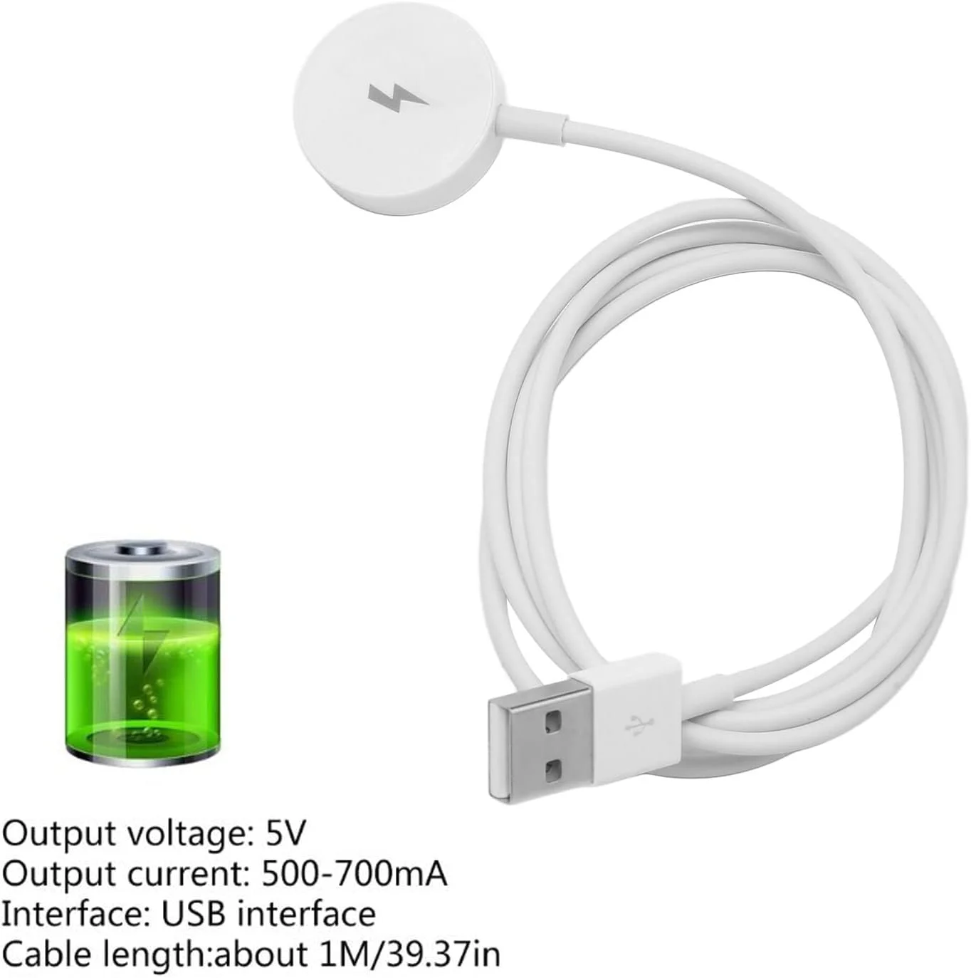 کابل شارژ مغناطیسی برای ساعت های هوشمند، شارژر مغناطیسی USB برای ساعت های هوشمند، جایگزینی برای Fossil Gen 1 2 3 (سفید) کابل شارژ مغناطیسی برای ساعت های هوشمند، شارژر مغناطیسی USB برای ساعت های هوشمند، جایگزینی برای Fossil Gen 1 2 3 (سفید)