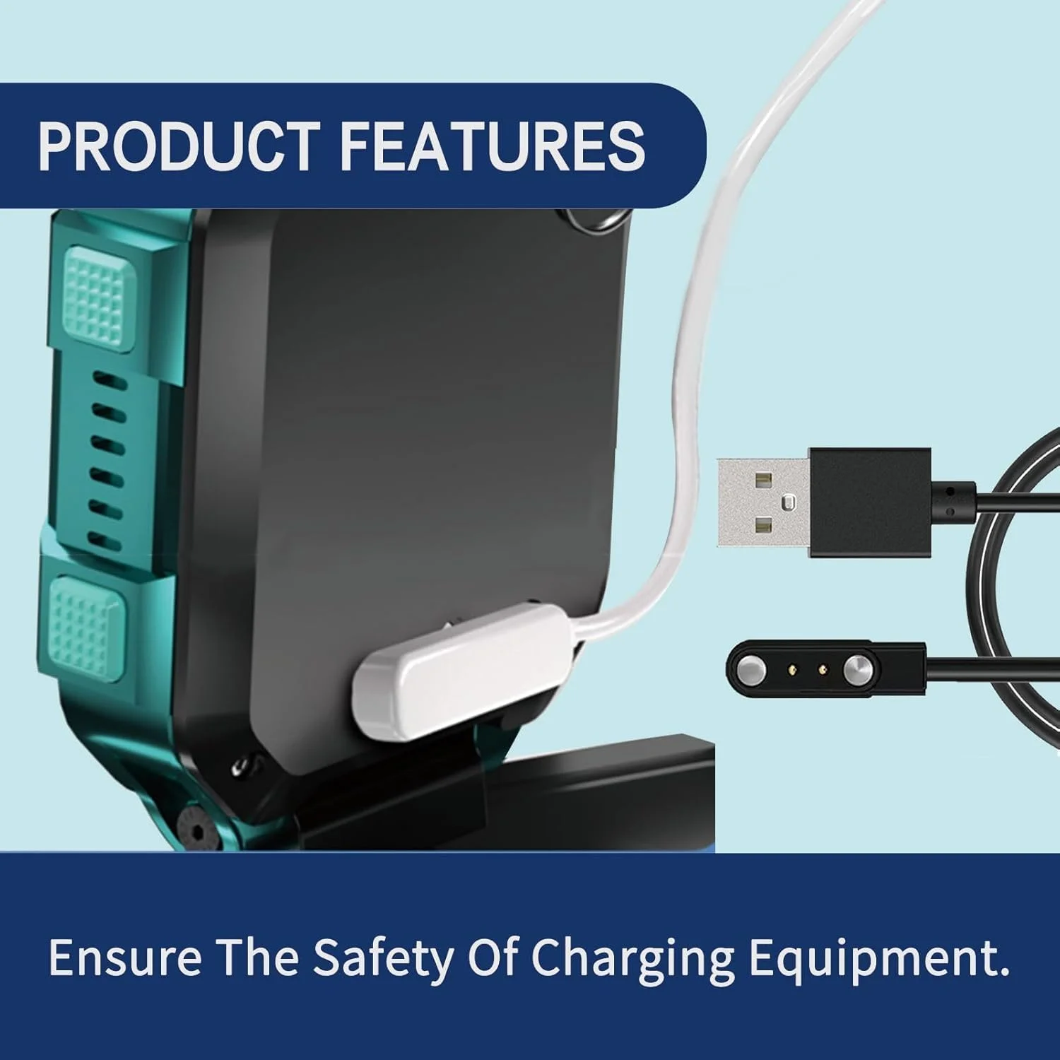 دو عدد شارژر مغناطیسی ساعت هوشمند، کابل های شارژ USB مغناطیسی 2 پین با ویژگی های ایمنی داخلی، لوازم جانبی ساعت هوشمند سازگار با SW022/GTX/RT LSO5S/ LW11 ساعت ردیاب تناسب اندام کودکان (4 میلی متر)