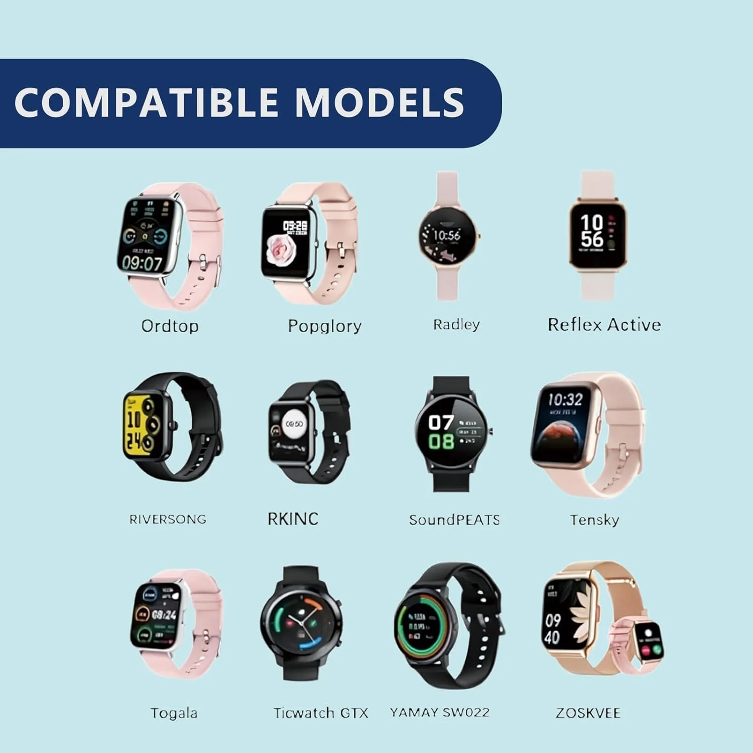 دو عدد شارژر مغناطیسی ساعت هوشمند، کابل های شارژ USB مغناطیسی 2 پین با ویژگی های ایمنی داخلی، لوازم جانبی ساعت هوشمند سازگار با SW022/GTX/RT LSO5S/ LW11 ساعت ردیاب تناسب اندام کودکان (4 میلی متر)