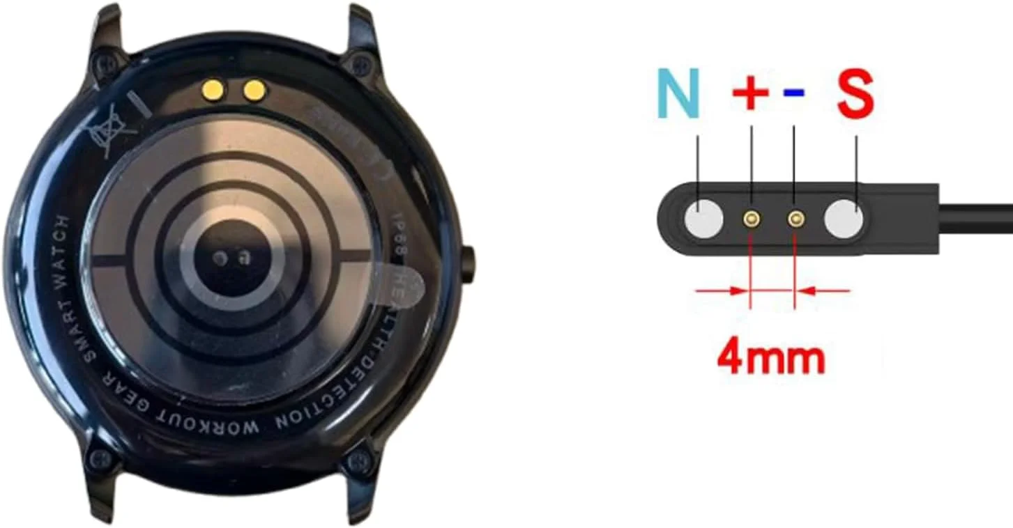 کابل شارژر مگنتی USB سازگار با ساعت هوشمند AGPTEK LW11، کابل شارژر جایگزین Lamshaw 4mm سازگار با ساعت هوشمند AGPTEK LW11 (مشکی) کابل شارژر مگنتی USB سازگار با ساعت هوشمند AGPTEK LW11، کابل شارژر جایگزین Lamshaw 4mm سازگار با ساعت هوشمند AGPTEK LW11 (مشکی)