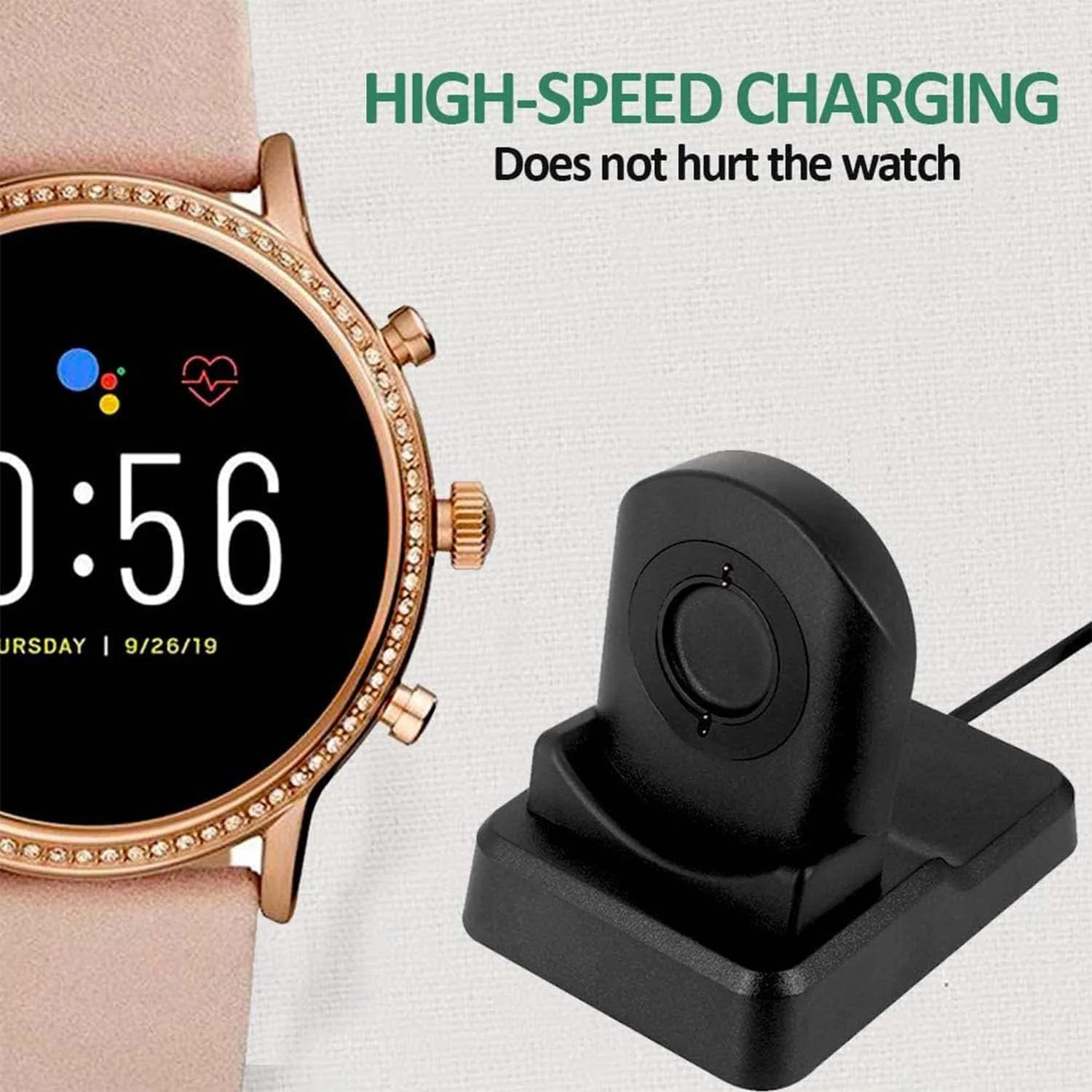 شارژر ساعت Excefore سازگار با Fossil Gen 6/5/4/Sport، داک شارژ ساعت هوشمند، لوازم جانبی ضروری ساعت هوشمند سازگار با Fossil/Diesel/Kate Spade/Puma/Armani/Michael Kors و غیره