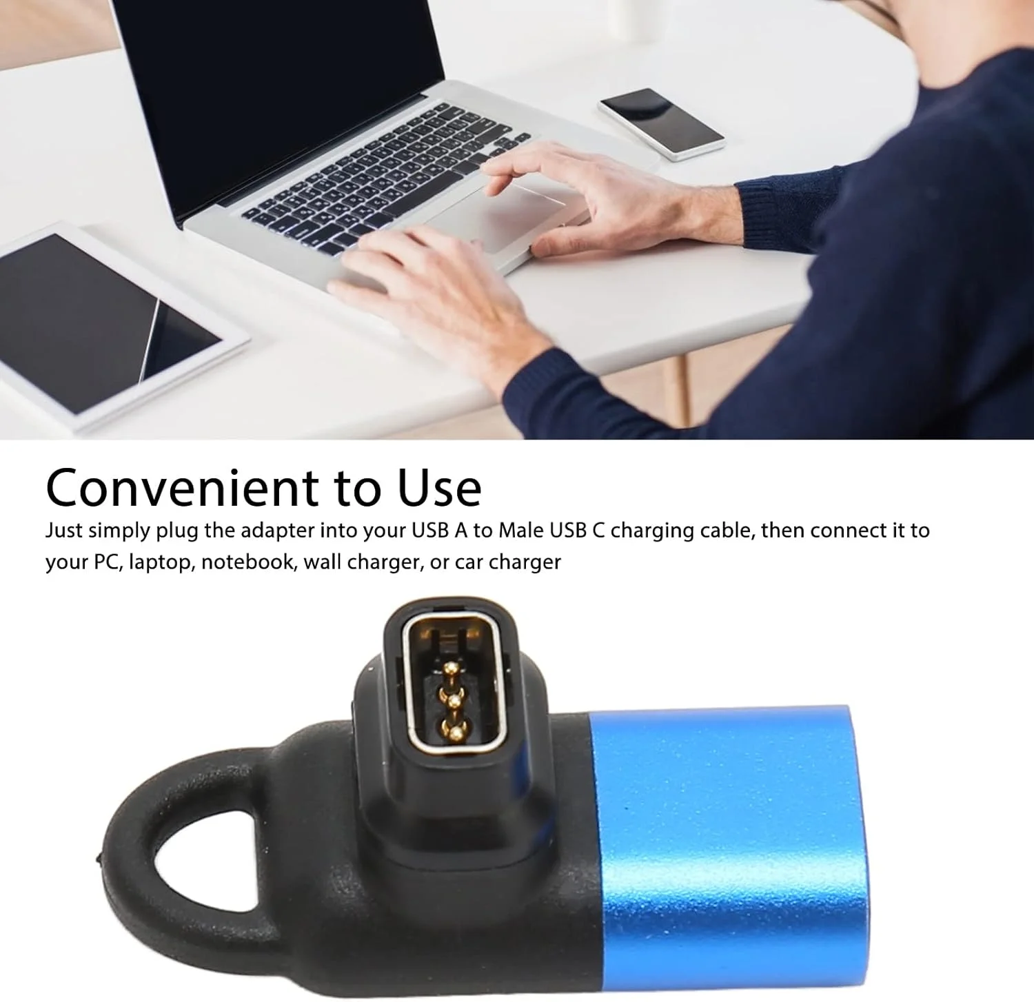 تبدیل شارژر ساعت هوشمند Luqeeg، آداپتور USB Type C، تبدیل کابل شارژ USB C برای Coros Pace 2، Apex، Apex Pro، Vertix، Vertix 2، طراحی فشرده و سبک وزن مشکی