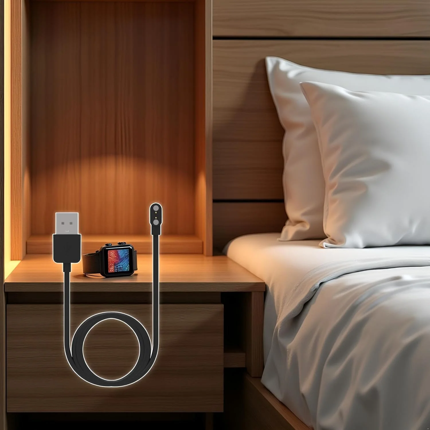 کابل شارژر مشکی سازگار با ساعت هوشمند Da Fit، کابل شارژ USB جایگزین، کابل و شارژر جایگزین ساعت هوشمند، تلفن های همراه و لوازم جانبی (1 متر) کابل شارژر مشکی سازگار با ساعت هوشمند Da Fit، کابل شارژ USB جایگزین، کابل و شارژر جایگزین ساعت هوشمند، تلفن های همراه و لوازم جانبی (1 متر)