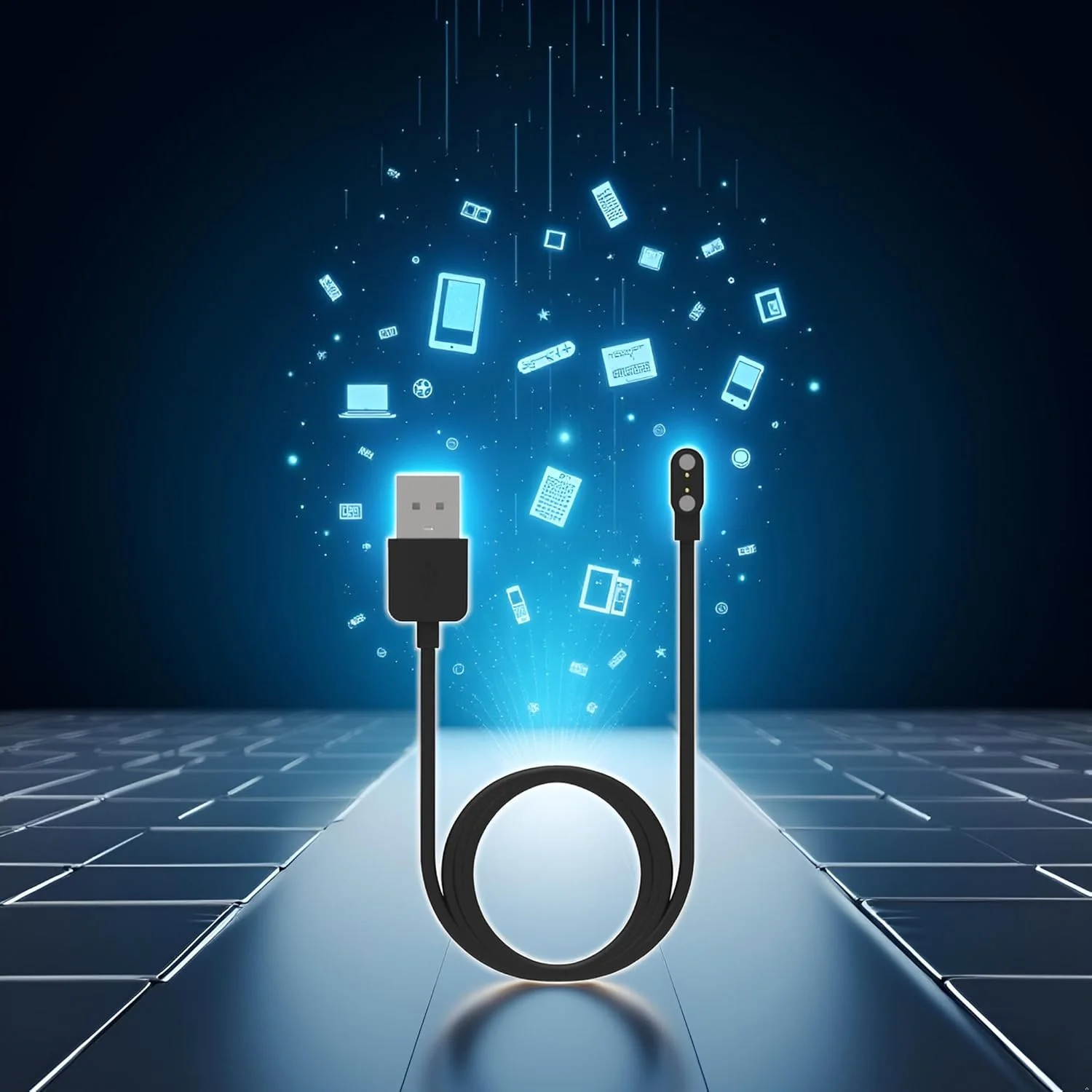 کابل شارژر مشکی سازگار با ساعت هوشمند Da Fit، کابل شارژ USB جایگزین، کابل و شارژر جایگزین ساعت هوشمند، تلفن های همراه و لوازم جانبی (1 متر) کابل شارژر مشکی سازگار با ساعت هوشمند Da Fit، کابل شارژ USB جایگزین، کابل و شارژر جایگزین ساعت هوشمند، تلفن های همراه و لوازم جانبی (1 متر)