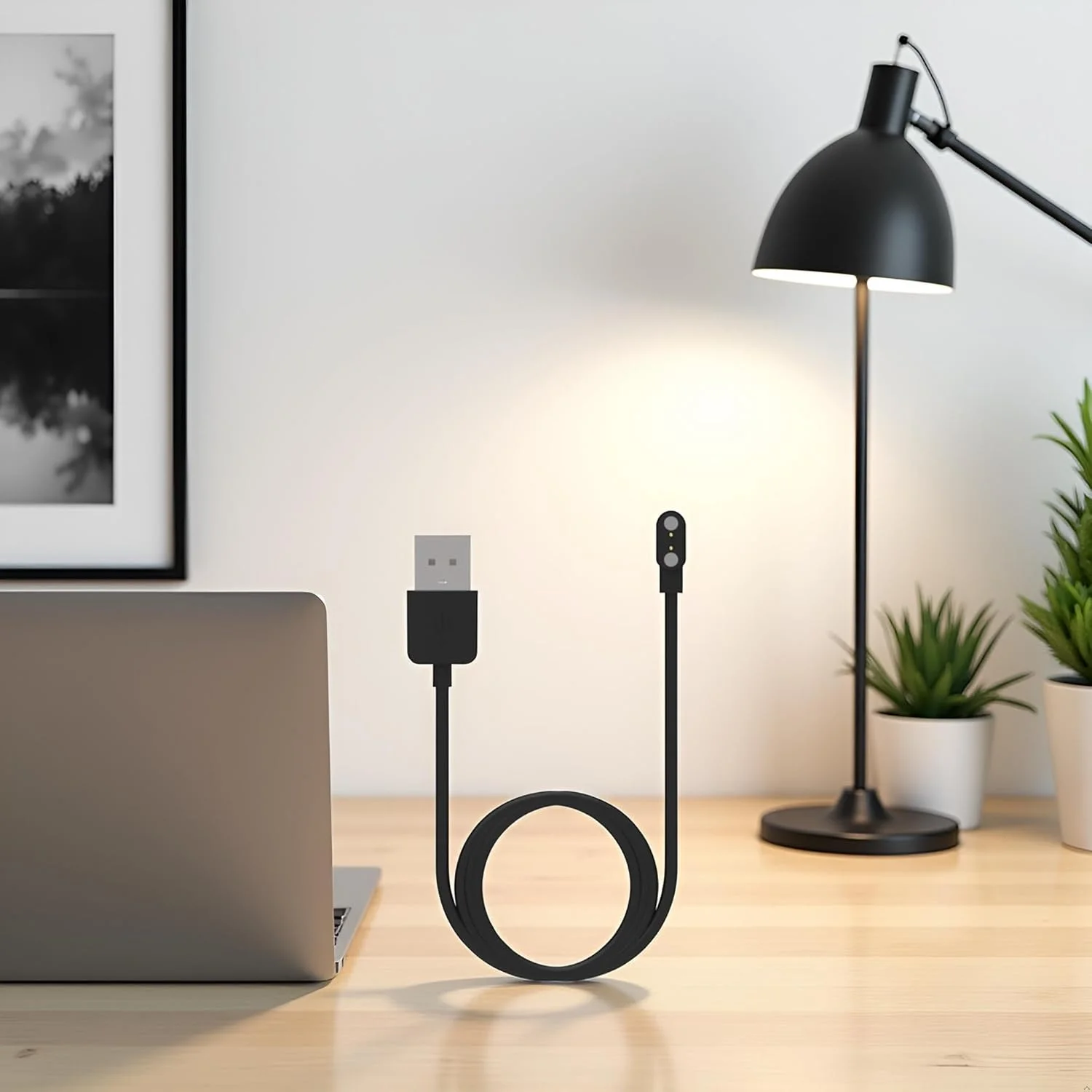 کابل شارژر مشکی سازگار با ساعت هوشمند Da Fit، کابل شارژ USB جایگزین، کابل و شارژر جایگزین ساعت هوشمند، تلفن های همراه و لوازم جانبی (1 متر) کابل شارژر مشکی سازگار با ساعت هوشمند Da Fit، کابل شارژ USB جایگزین، کابل و شارژر جایگزین ساعت هوشمند، تلفن های همراه و لوازم جانبی (1 متر)