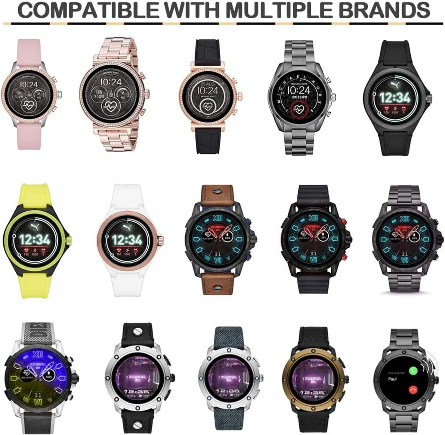 شارژر ساعت Excefore سازگار با Fossil Gen 6/5/4/Sport، داک شارژ ساعت هوشمند، لوازم جانبی ضروری ساعت هوشمند سازگار با Fossil/Diesel/Kate Spade/Puma/Armani/Michael Kors و غیره