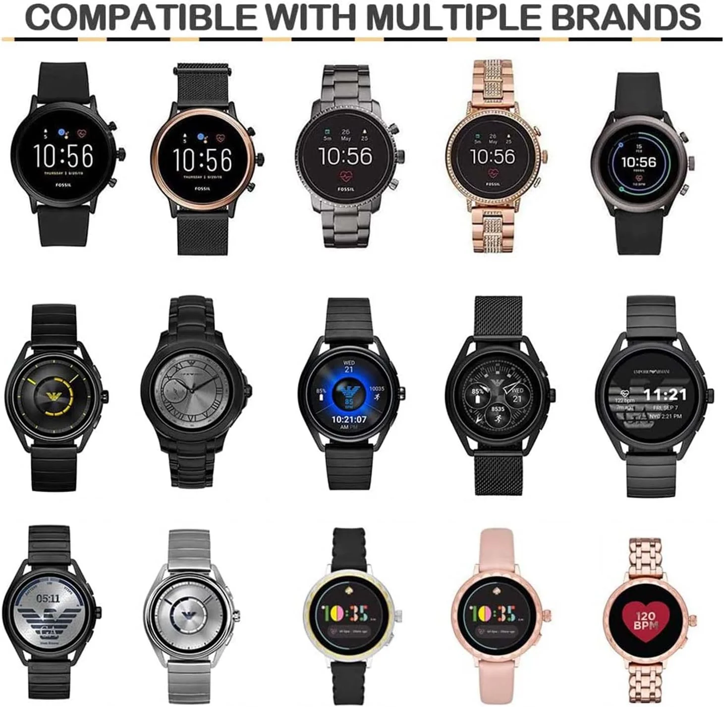 شارژر ساعت Excefore سازگار با Fossil Gen 6/5/4/Sport، داک شارژ ساعت هوشمند، لوازم جانبی ضروری ساعت هوشمند سازگار با Fossil/Diesel/Kate Spade/Puma/Armani/Michael Kors و غیره