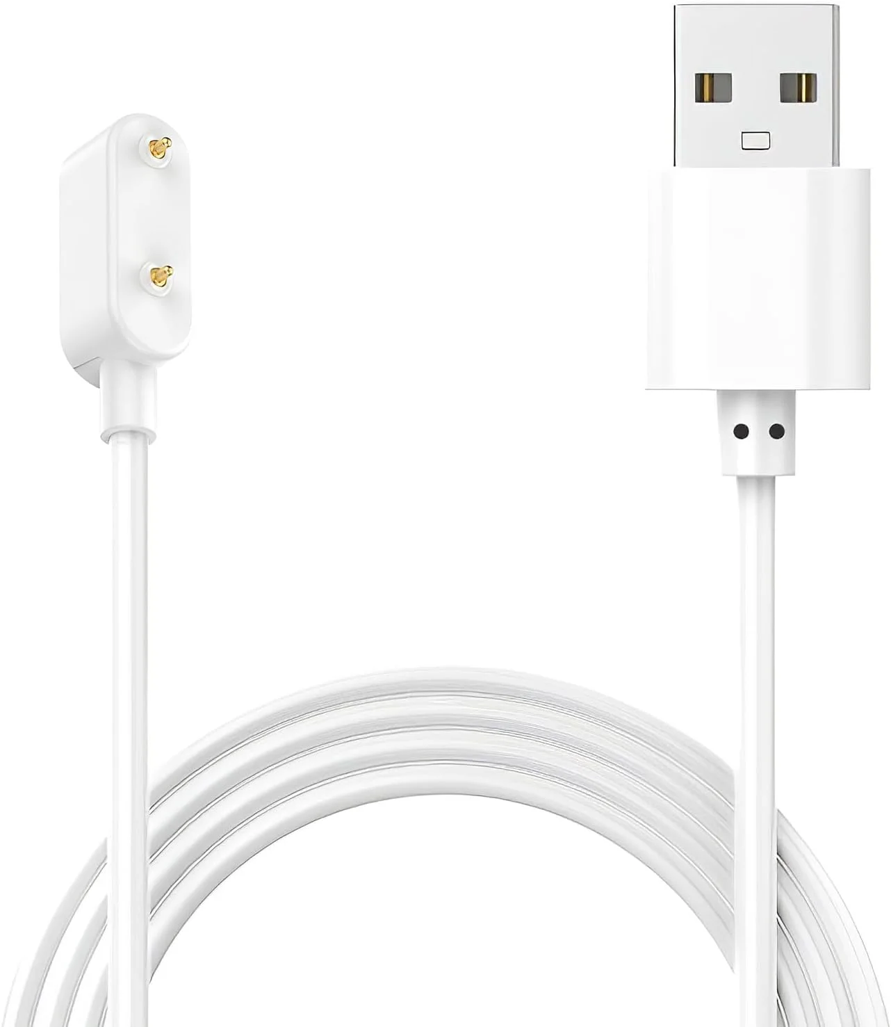 کابل شارژ USB سازگار با ساعت های هوشمند Huawei Watch Fit/Fit 2/Fit Mini/Band 9/8/7/6/6 Pro/Honor Band 9/7/6/Watch ES/4X/4Pro و Samsung Galaxy Fit 3، کابل شارژ مغناطیسی جایگزین، سفید 100 سانتی متر