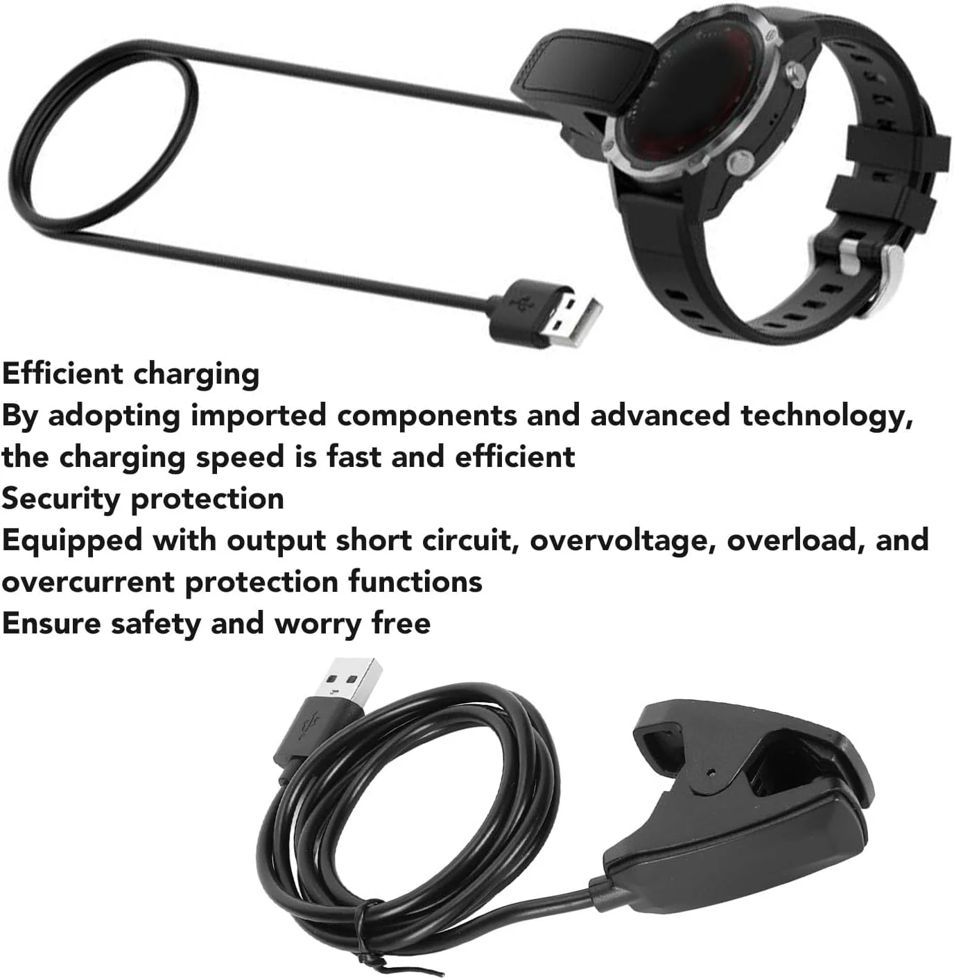 کابل شارژ USB برای ساعت هوشمند Descent G1 Mk1 Mk2 Mk2i Mk2S، شارژ سریع و کارآمد