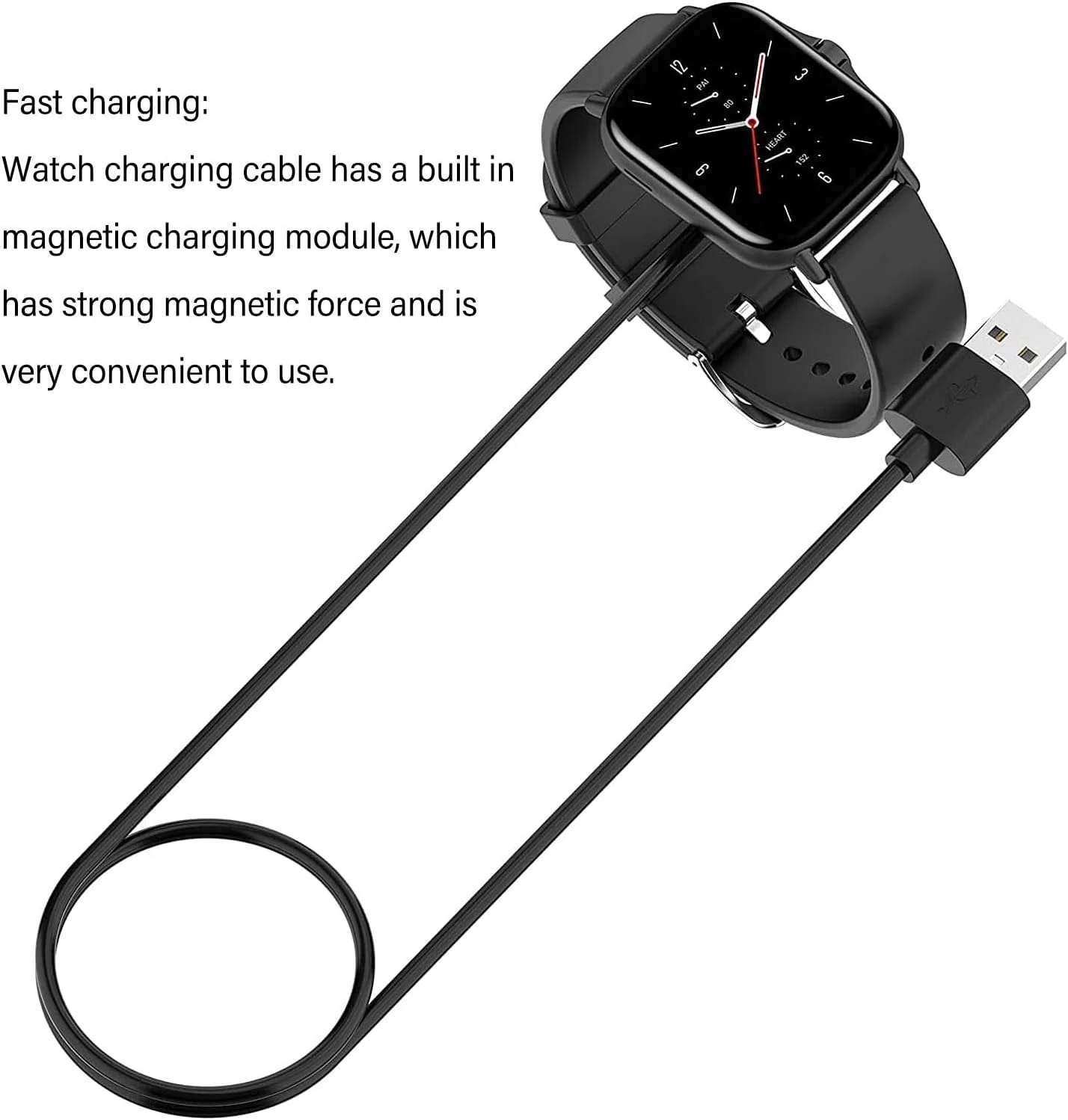 شارژر مغناطیسی سریع ساعت هوشمند، سازگار با GTS 2، GTS 2 Mini، GTS 2e، GTR 2، GTR 2e، GTS 4 Mini، GTR Mini و غیره، طراحی جمع و جور و سبک شارژر مغناطیسی سریع ساعت هوشمند، سازگار با GTS 2، GTS 2 Mini، GTS 2e، GTR 2، GTR 2e، GTS 4 Mini، GTR Mini و غیره، طراحی جمع و جور و سبک