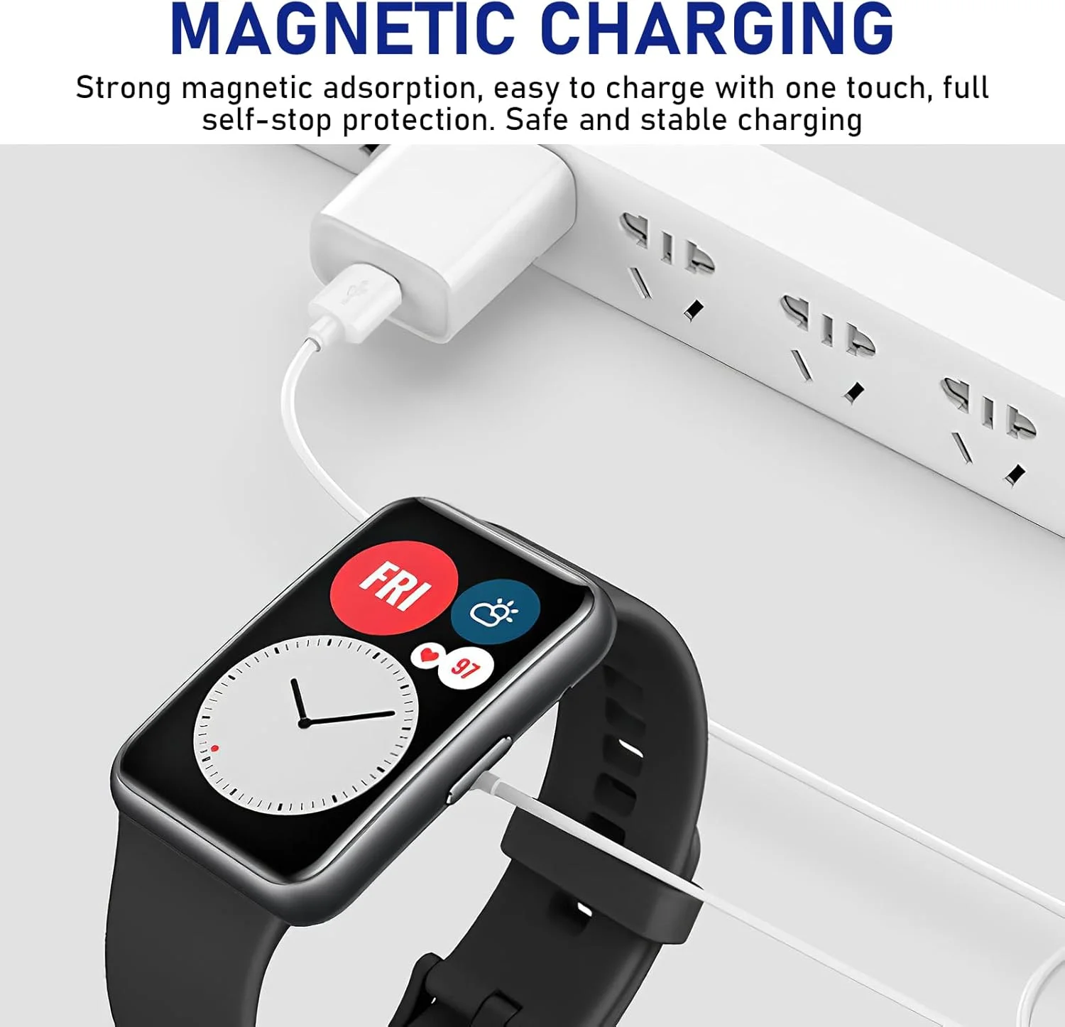 کابل شارژ USB سازگار با ساعت های هوشمند Huawei Watch Fit/Fit 2/Fit Mini/Band 9/8/7/6/6 Pro/Honor Band 9/7/6/Watch ES/4X/4Pro و Samsung Galaxy Fit 3، کابل شارژ مغناطیسی جایگزین، سفید 100 سانتی متر کابل شارژ USB سازگار با ساعت های هوشمند Huawei Watch Fit/Fit 2/Fit Mini/Band 9/8/7/6/6 Pro/Honor Band 9/7/6/Watch ES/4X/4Pro و Samsung Galaxy Fit 3، کابل شارژ مغناطیسی جایگزین، سفید 100 سانتی متر